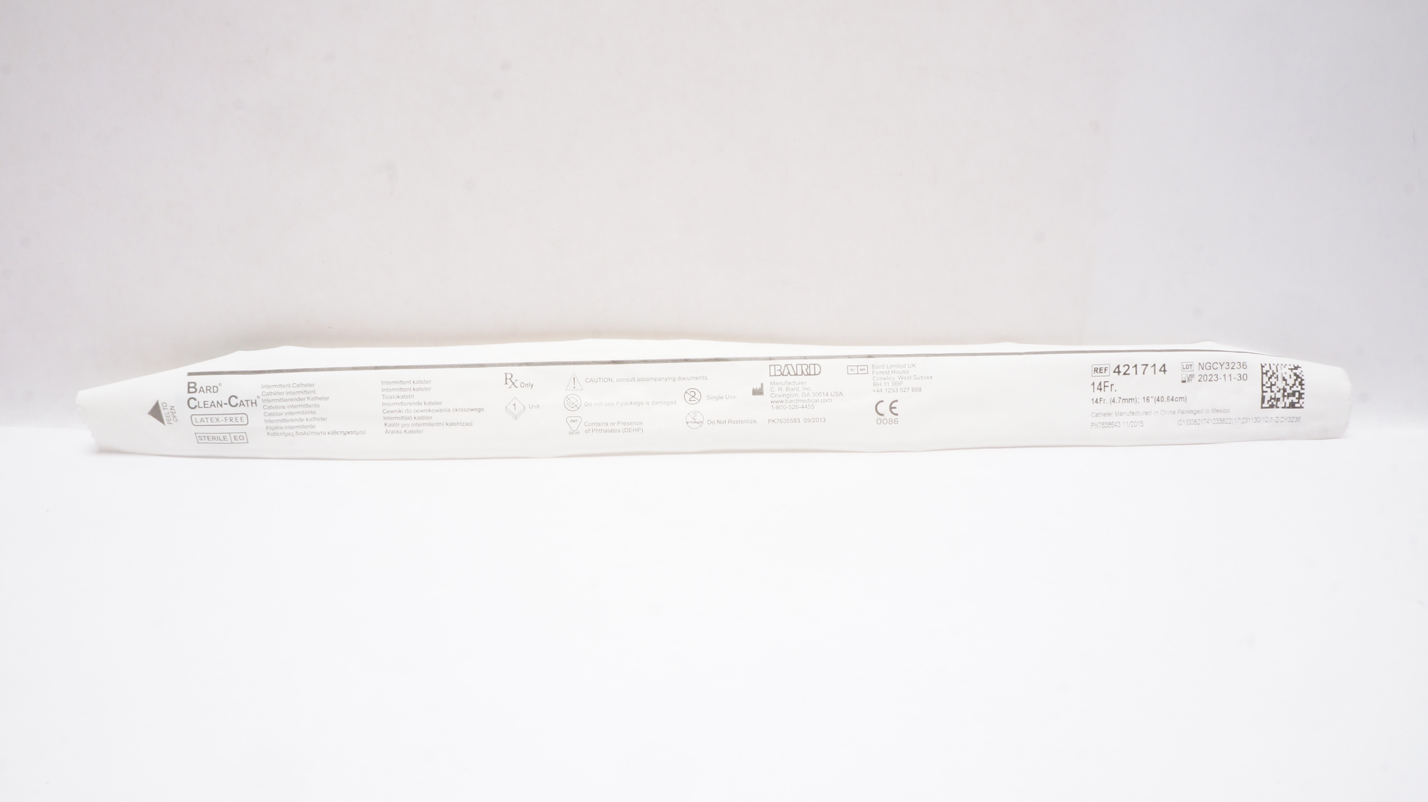 Bard 421714 Clean-Cath Intermittent Catheter 14Fr x 16Inch