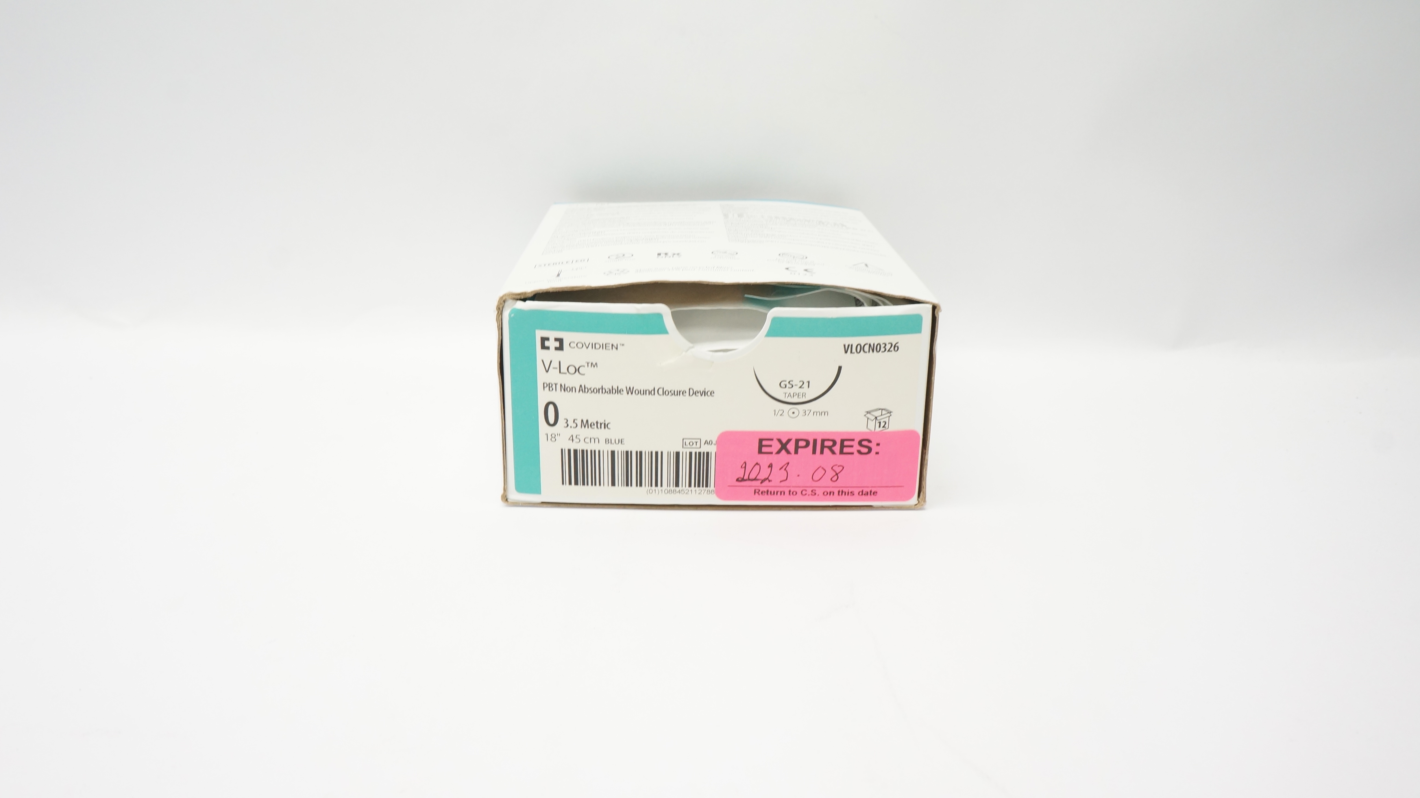 Covidien VLOCN0326 0 PBT Wound Closure GS-21 Taper 1/2c 37mm 18inch(x)-Box of 12