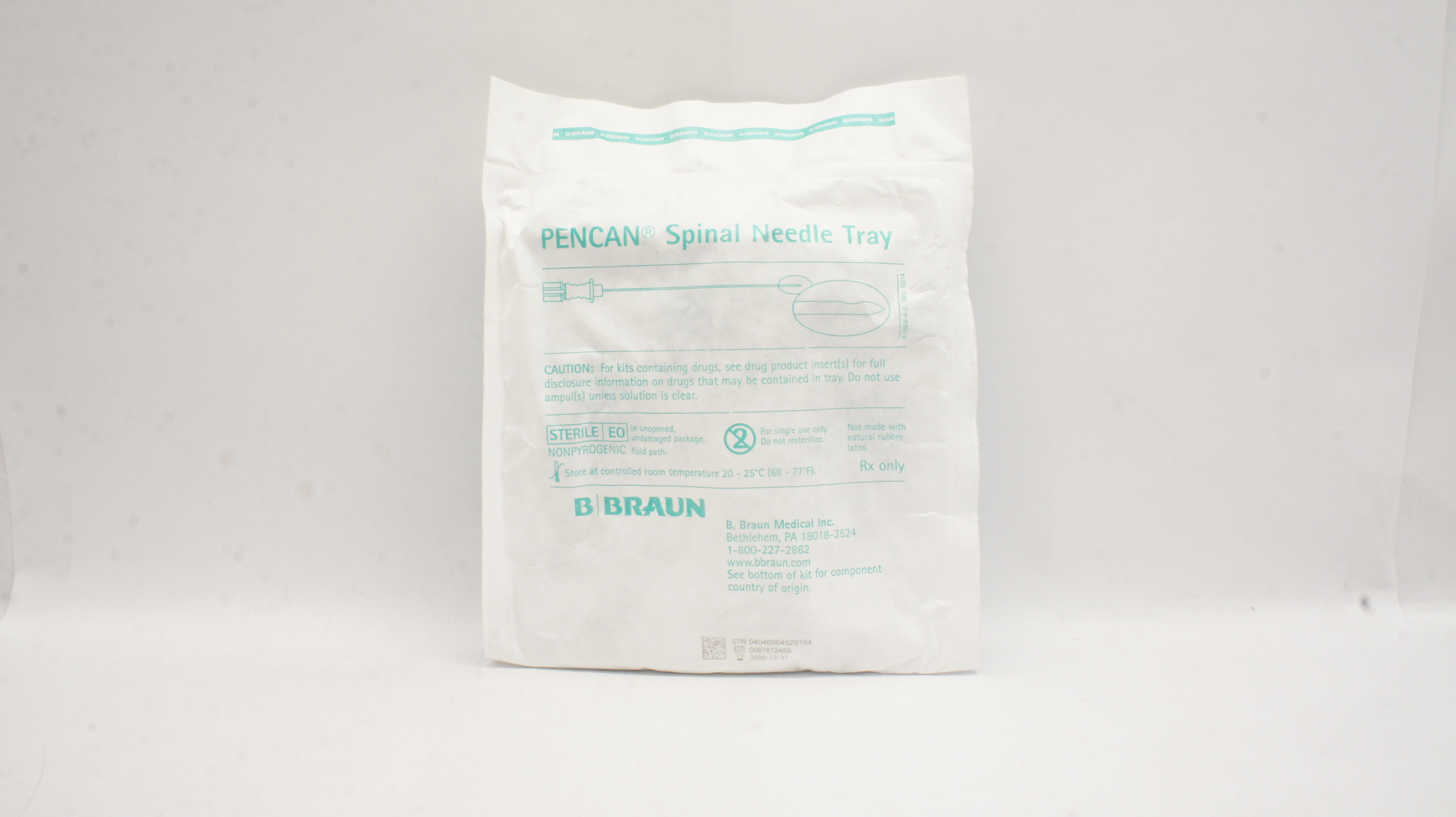 B. Braun 333881 Pencan Spinal Needle Tray 24 Ga. x 4inch