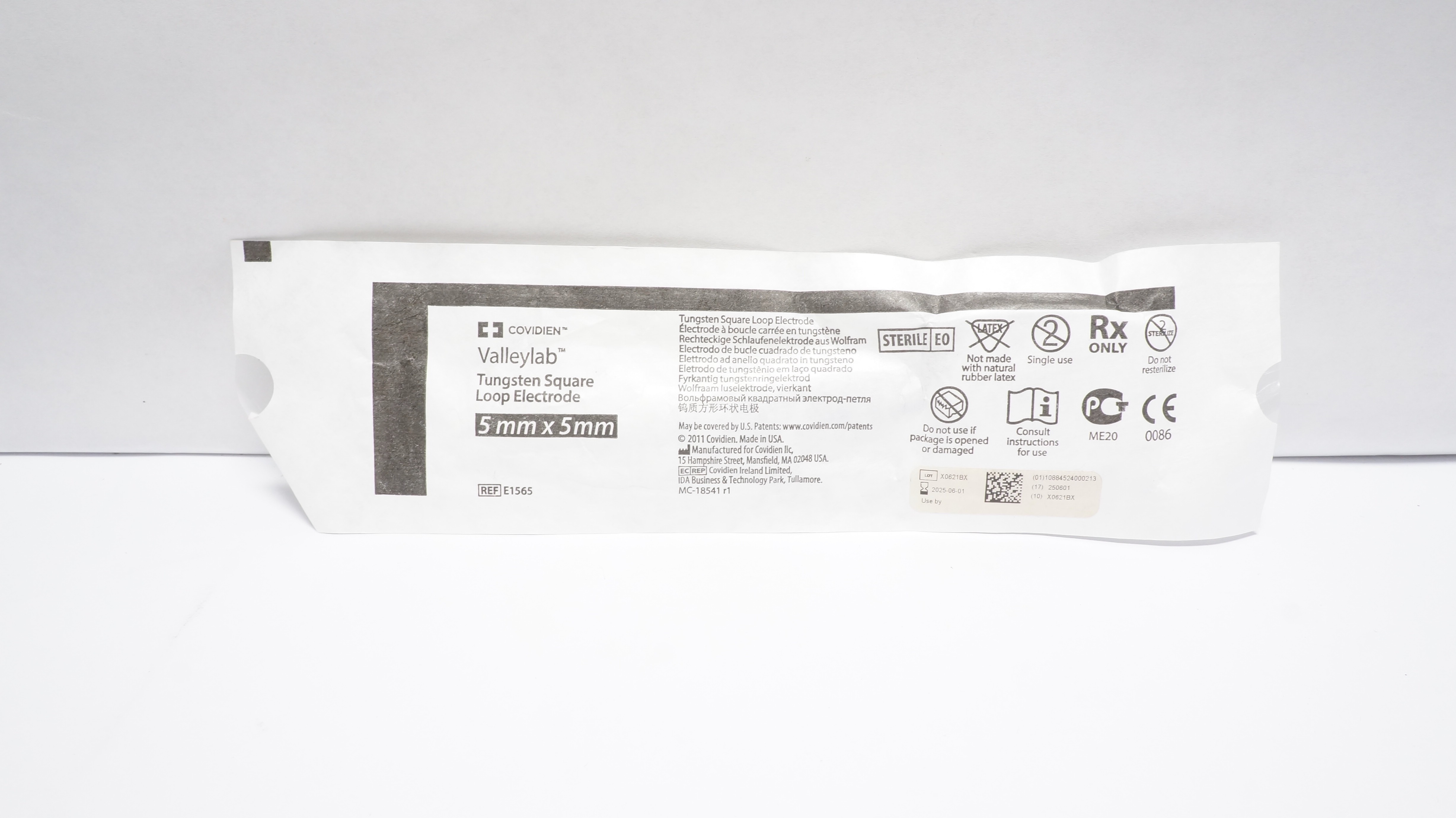 Covidien E1565 Valleylab Tungsten Square Loop Electrode 5mm x 5mm (x)