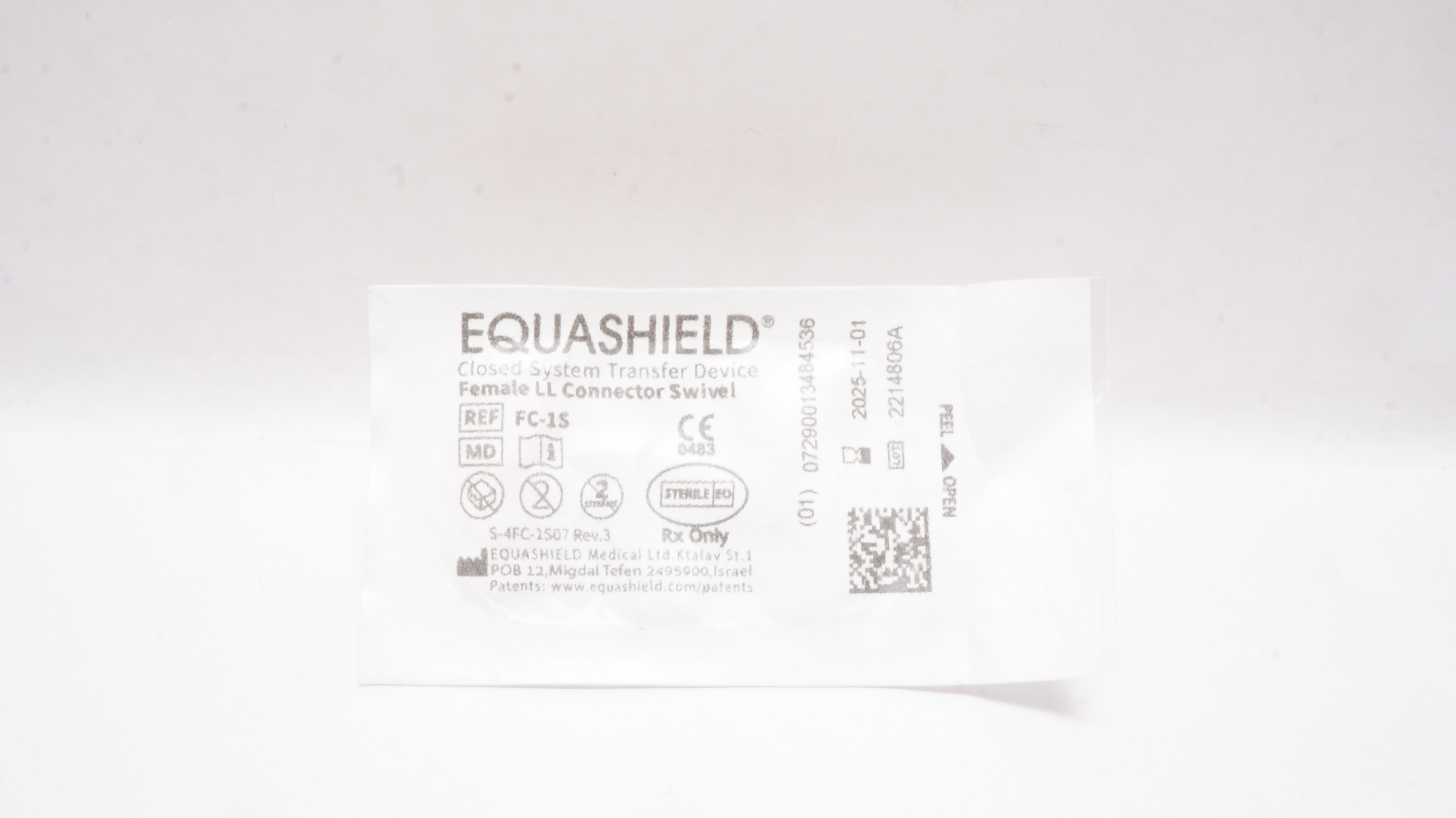 Equashield FC-15 Closed System Transfer Device Female LL Connector Swivel