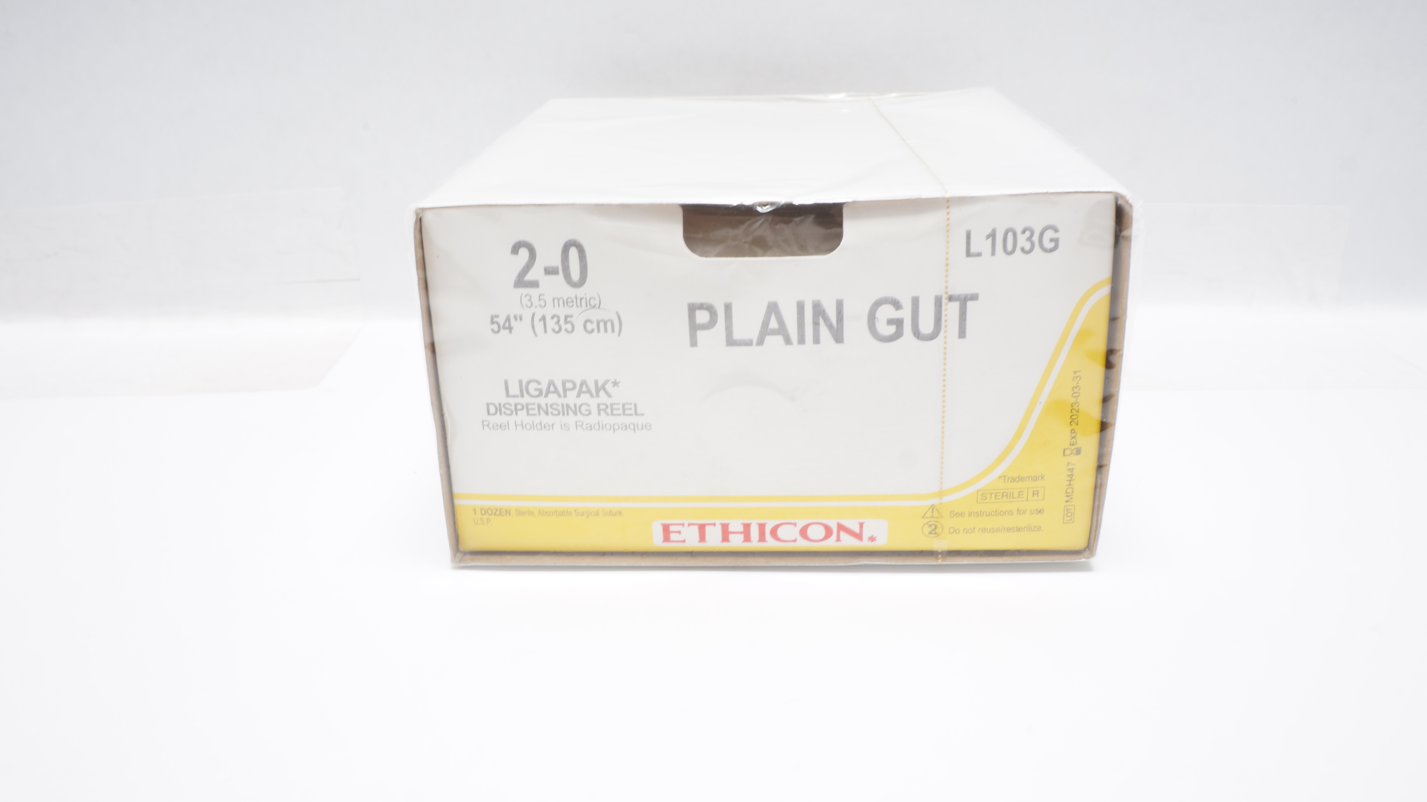 Ethicon L103G 2-0 Plain Gut Ligapak Dispensing Reel 54inch (x) - Box of 12