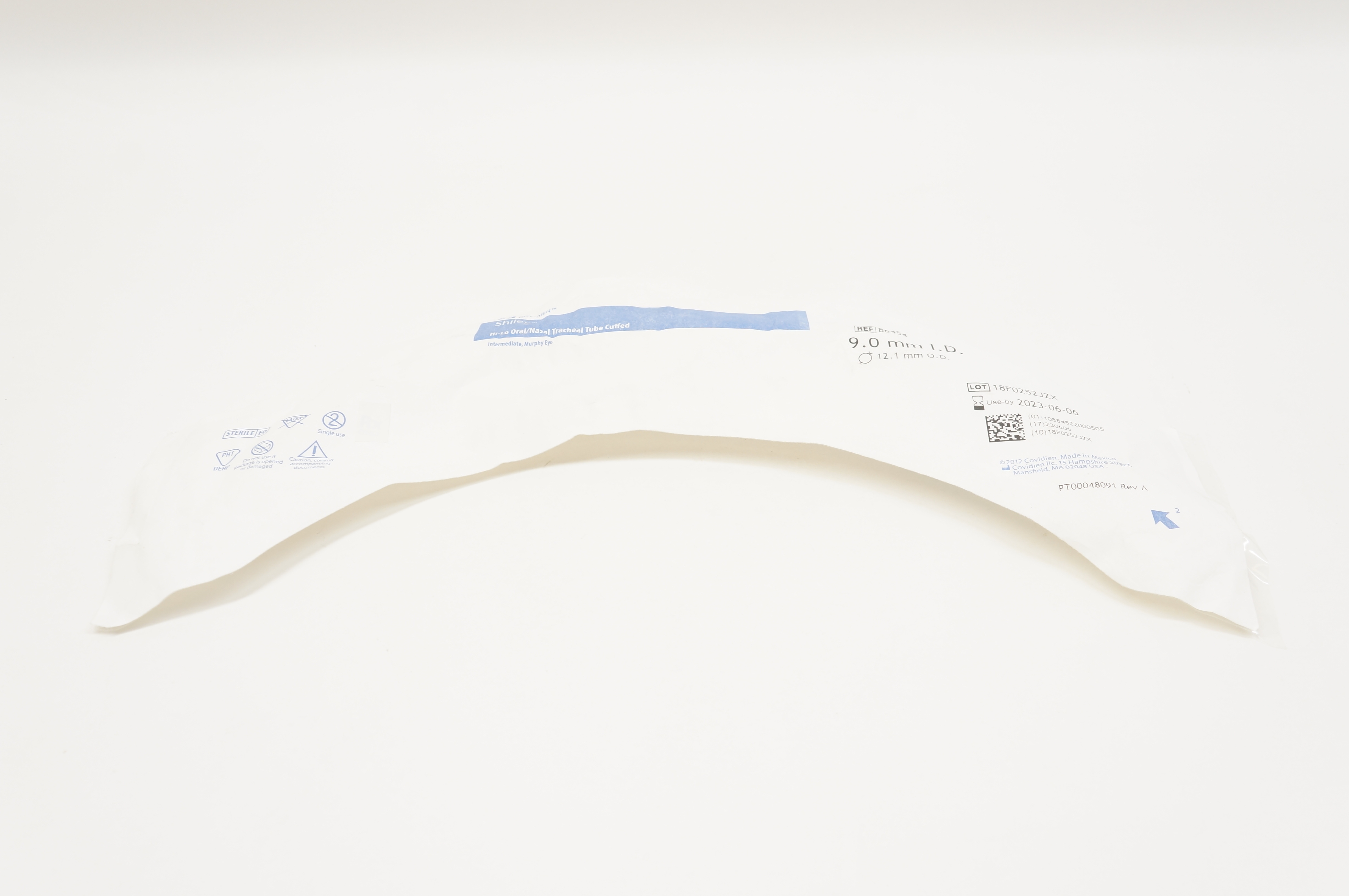 Covidien 86454 Shiley Hi-Lo Oral/Nasal Tracheal Tube Cuffed 9.0mm x 12.1mm