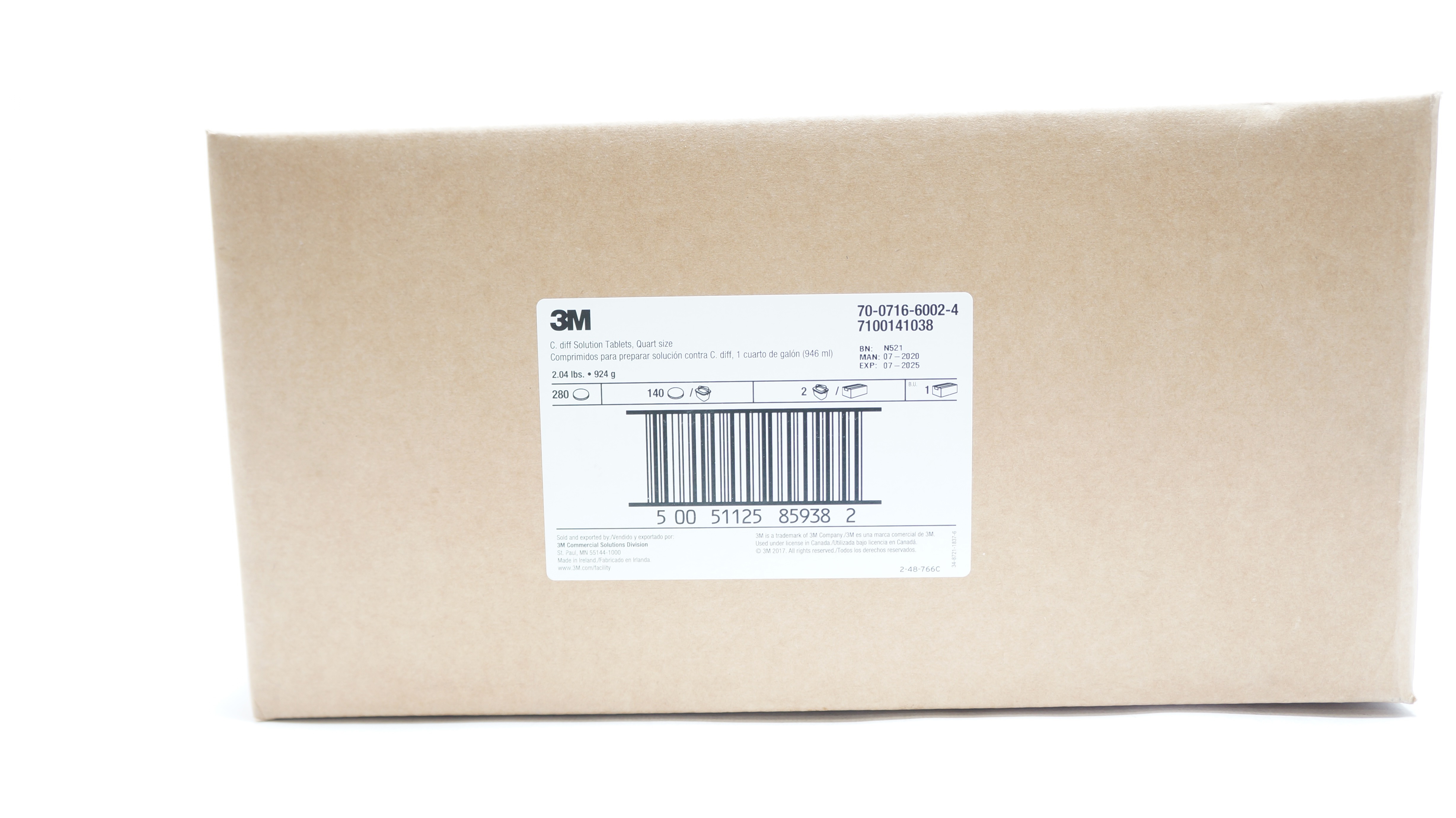 3M 70-0716-6002-4 Solution Tablets, Quart Size, 2.04lbs. - Case of 280