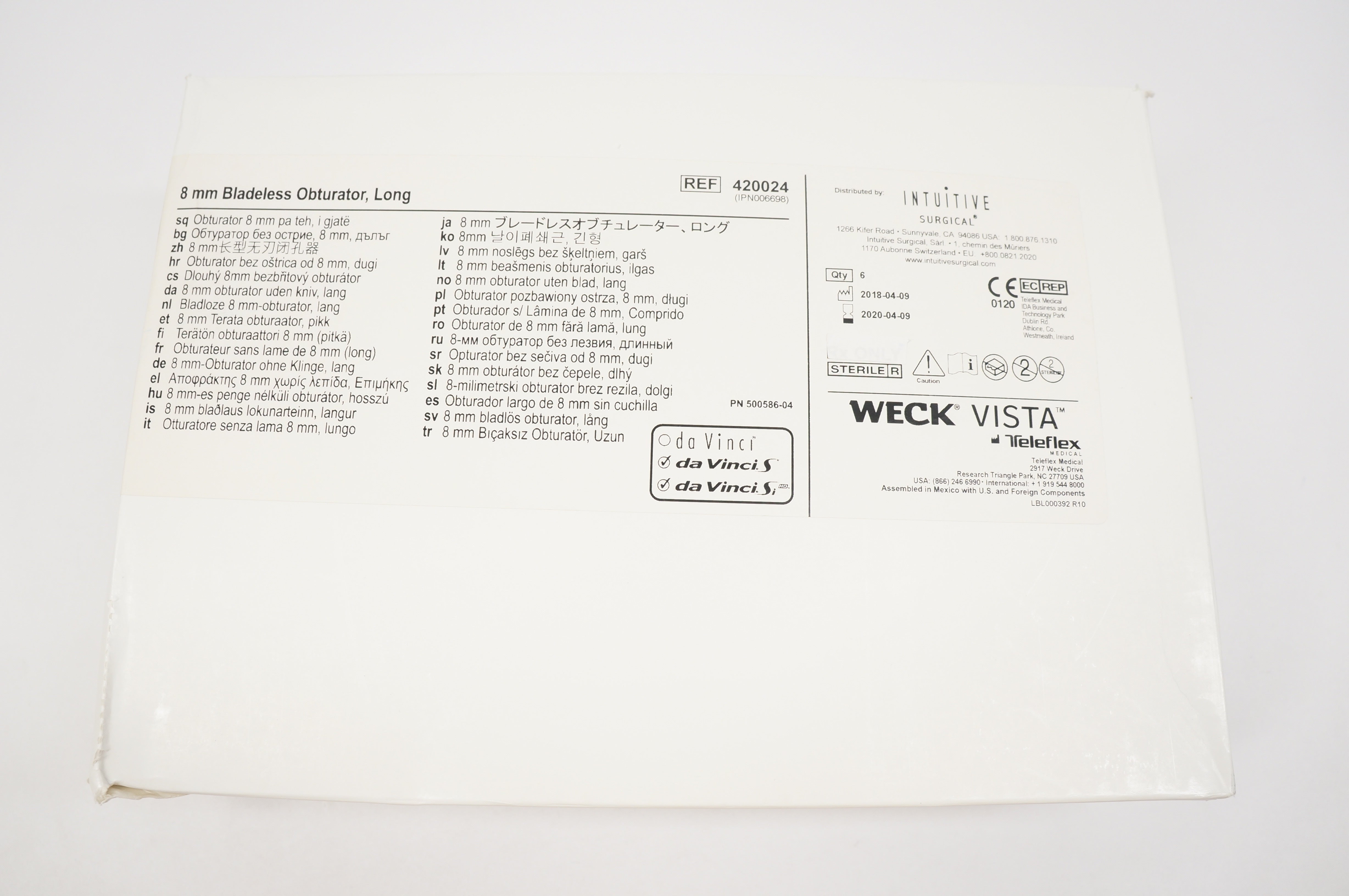 Weck Vista 420024 8mm Bladeless Obturator, Long (x) - Box of 6