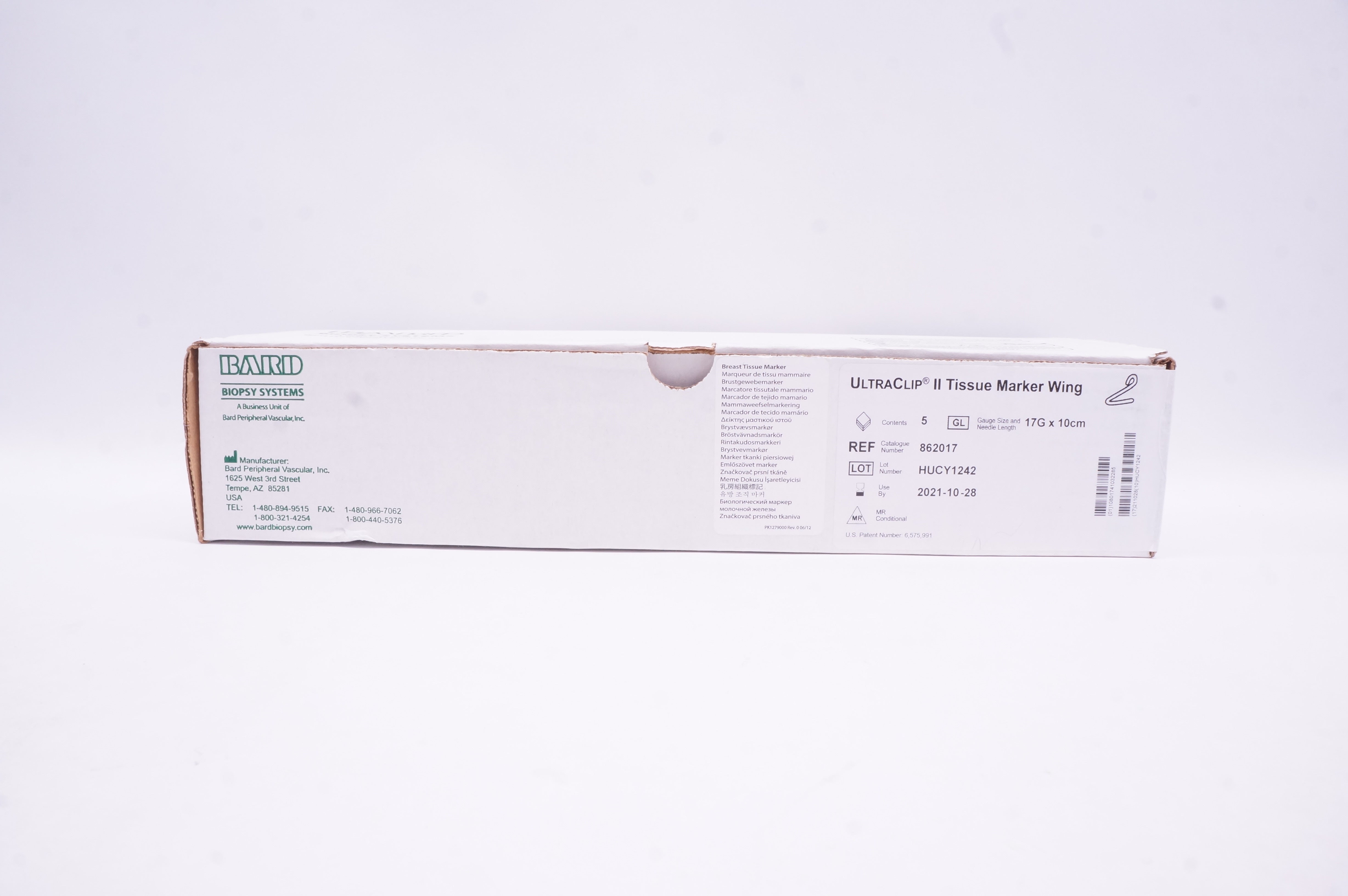 Bard 862017 UltraClip II Tissue Marker Wing 17G x 10cm - Box of 5