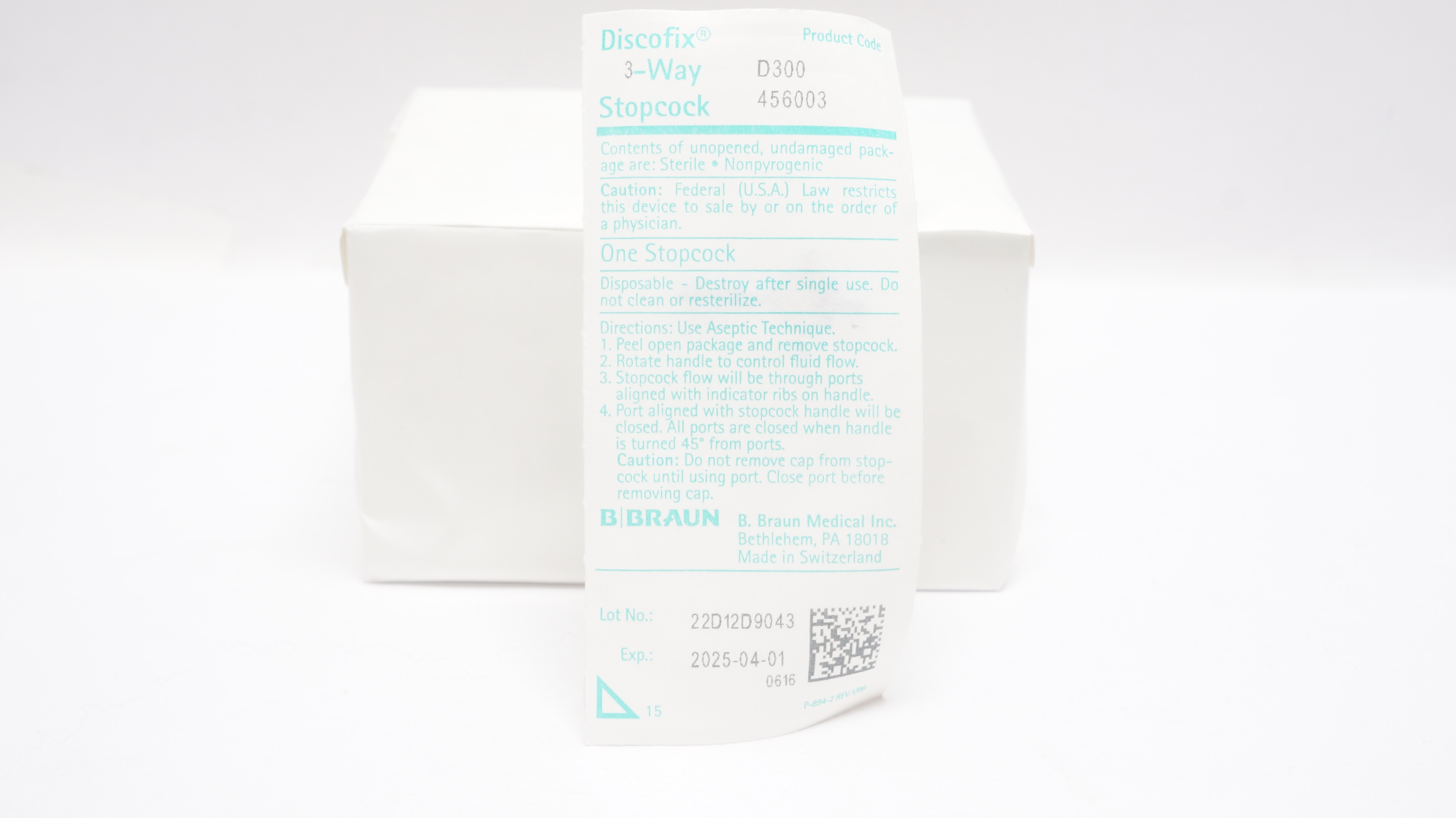 Braun D300/456003 Discofix 3-Way Stopcock (x)