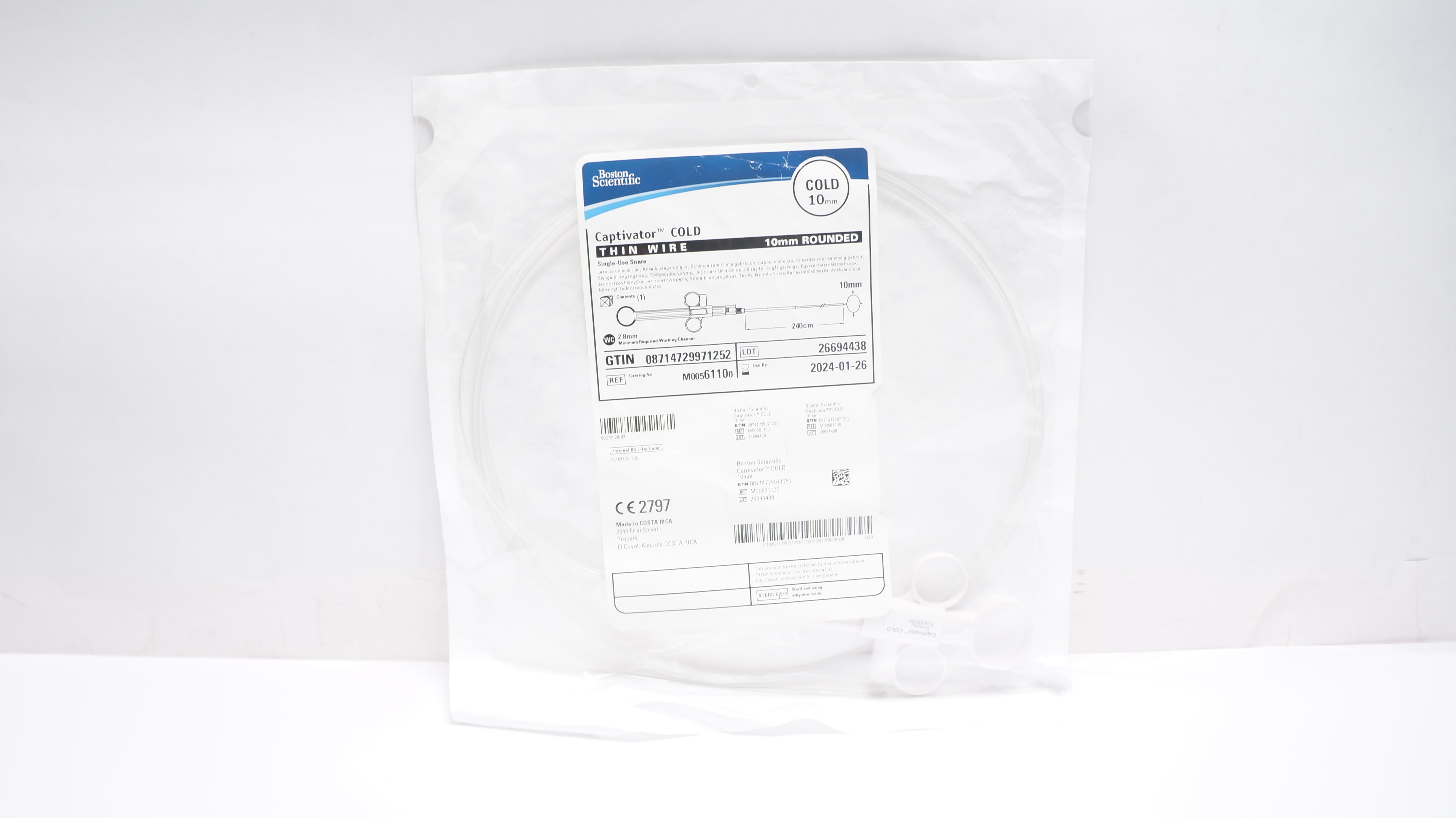 Boston Scientific M00561100 Captivator Thin Wire Single-Use Snare Cold 10mm (x)
