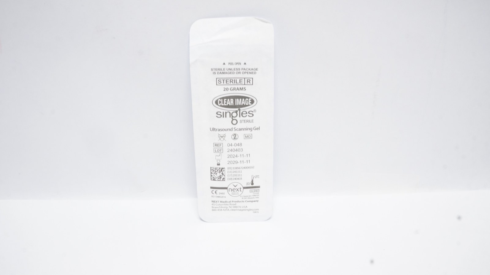 Next Medical 04-048 Clear Image Singles Ultrasound Gel 20g
