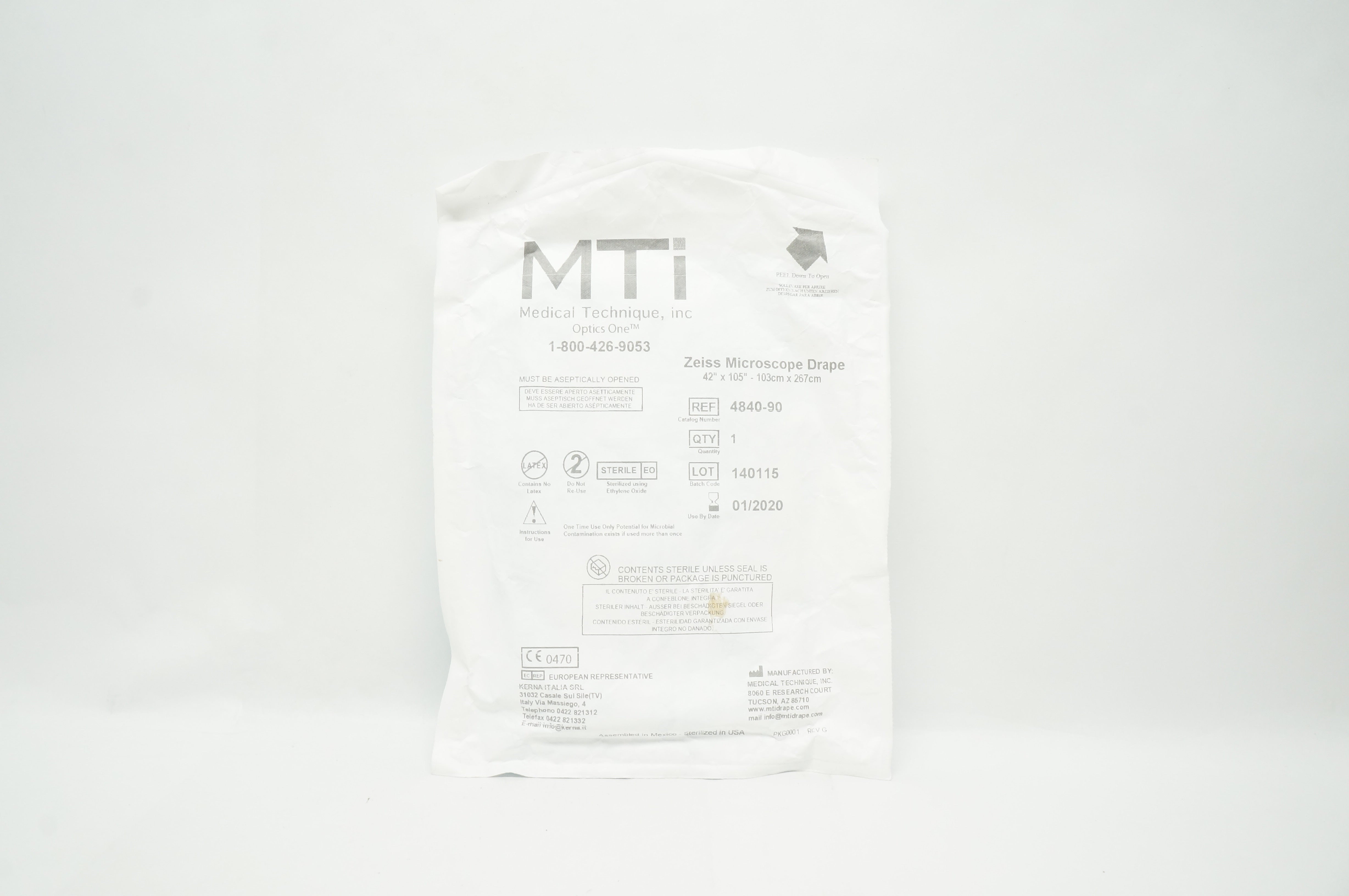 Medical Technique 4840-90 Zeiss Microscope Drape 42 x 105inch (x)