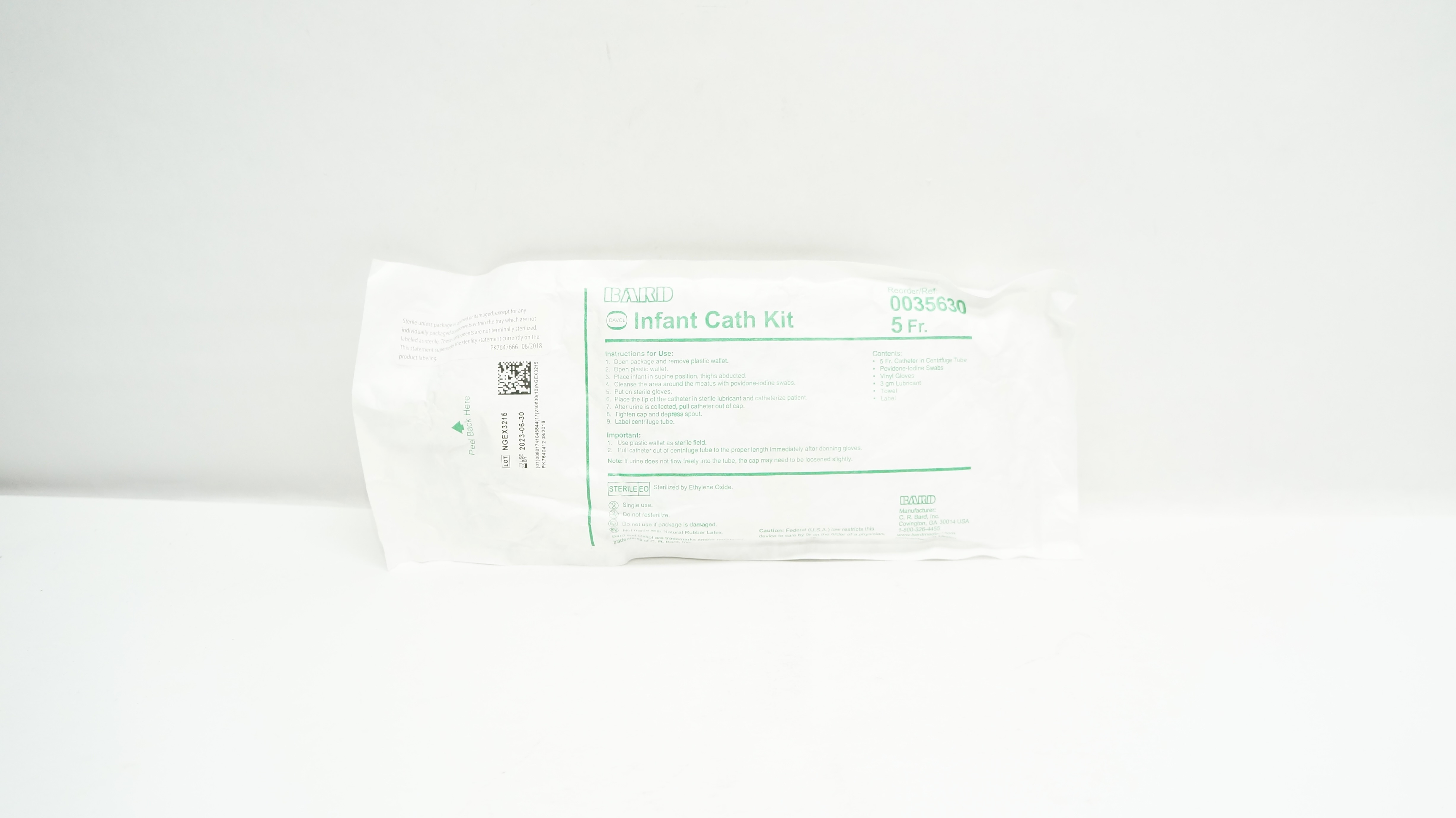 Bard 0035630 Davol Infant and Pediatric Cath Kit 5 Fr (x)