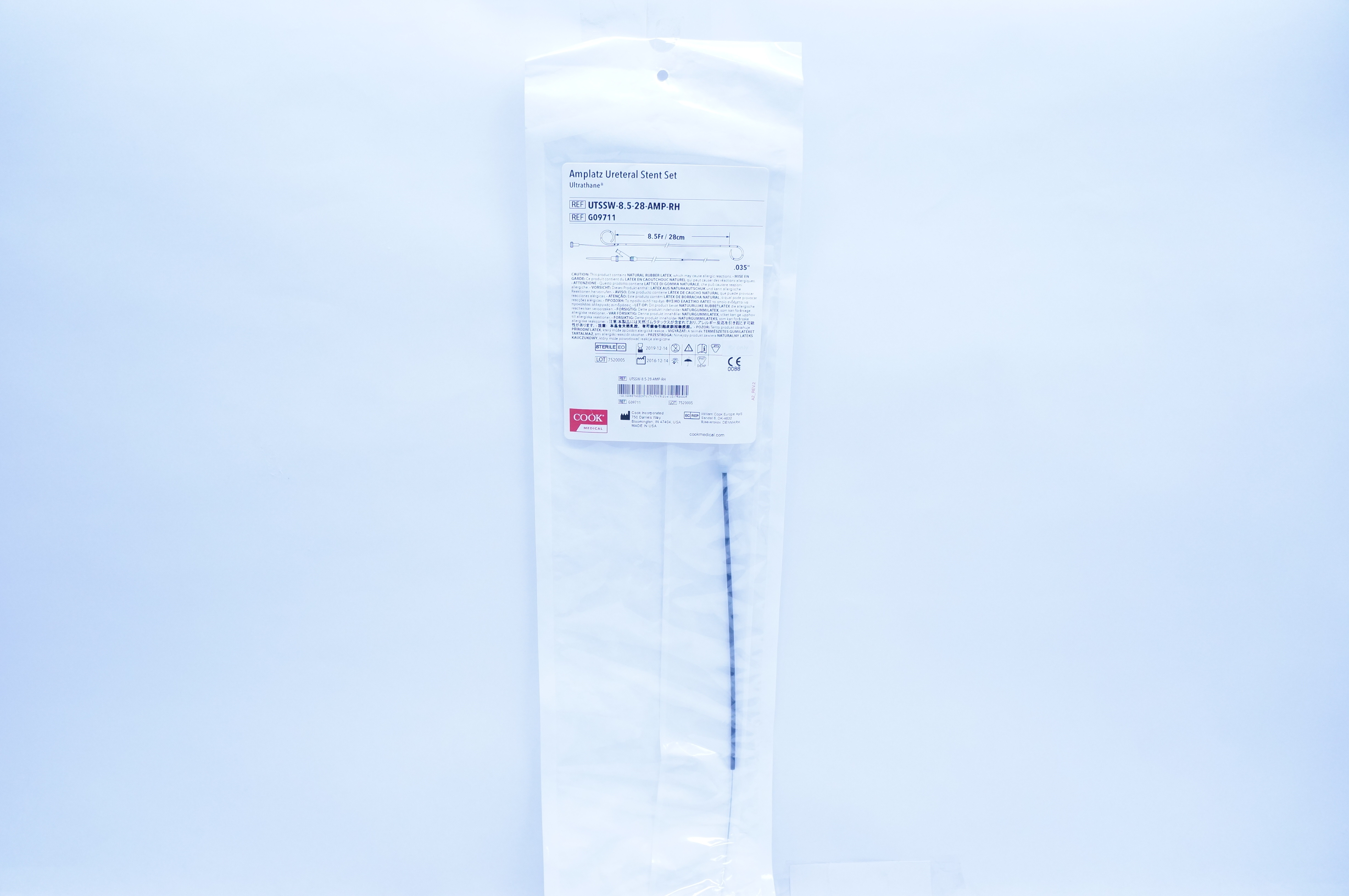 Cook Medical G09711 Amplatz Ureteral Stnt Set Ultrathane 8.5Fr x 0.035inch (x)