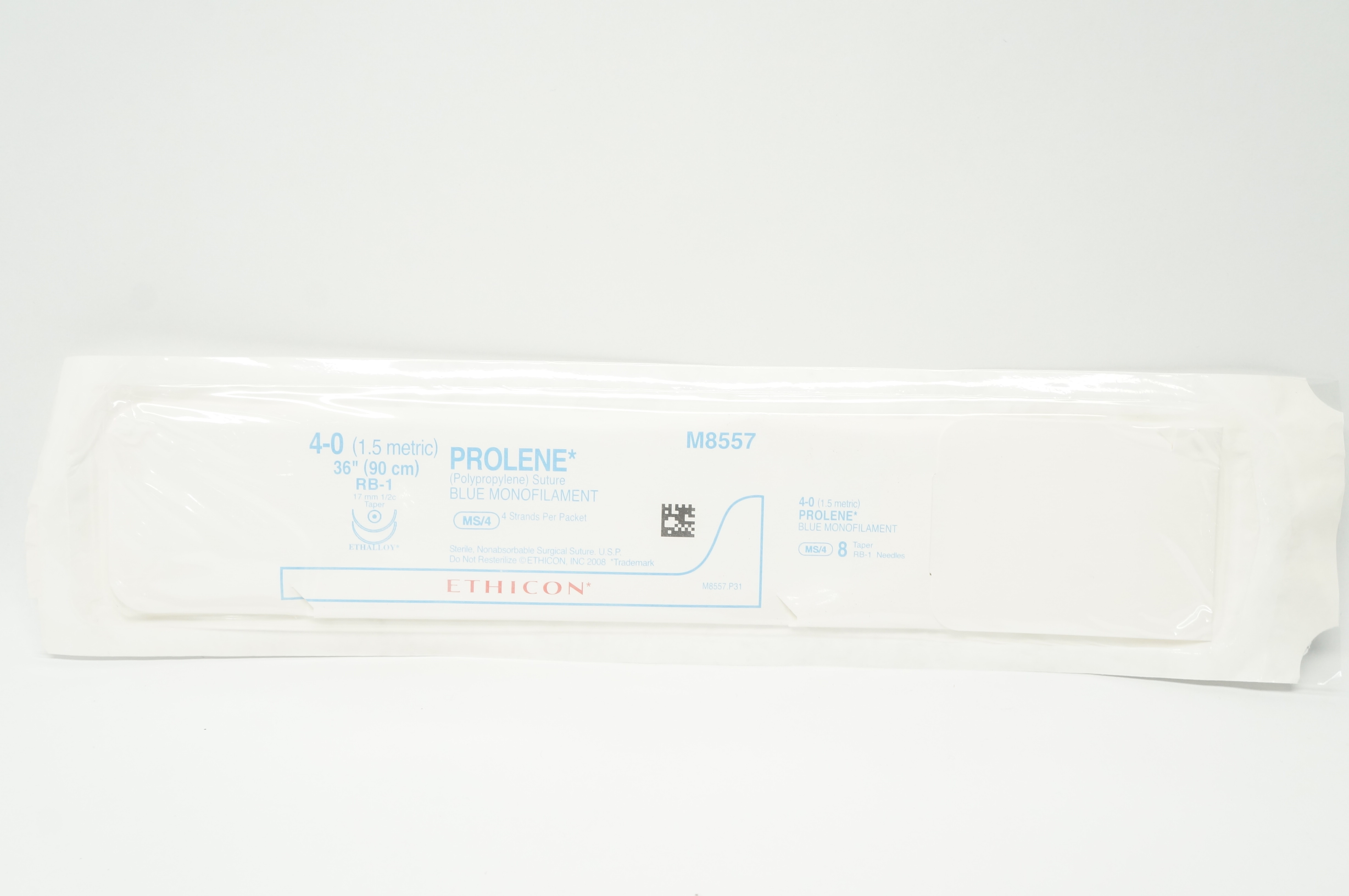 Ethicon M8557 4-0 PROLENE Stre, RB-1, 17mm 1/2c Taper, 36inch