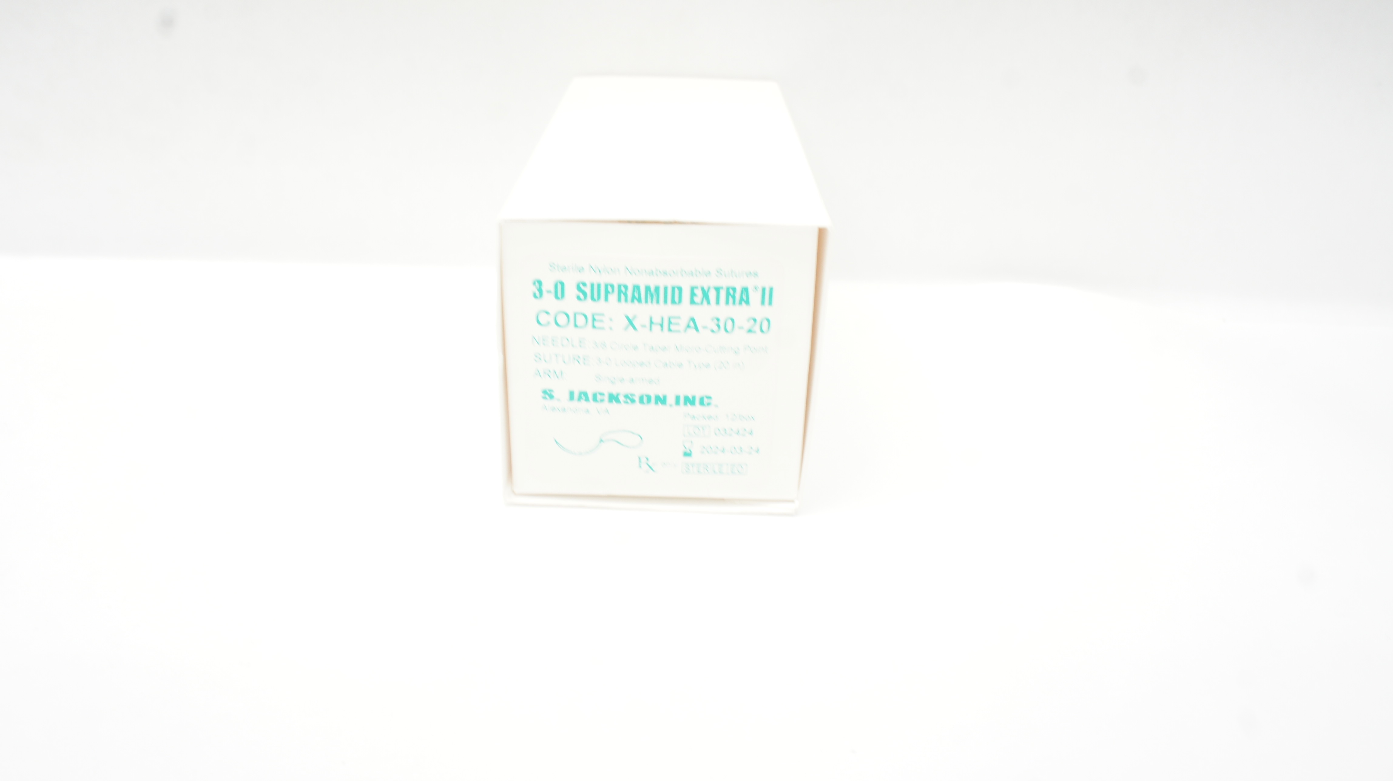 S.Jackson X-HEA-30-20 3-0 Supramid Extra Nylon Stre 20in 3/8c Taper(x)-Box of 11