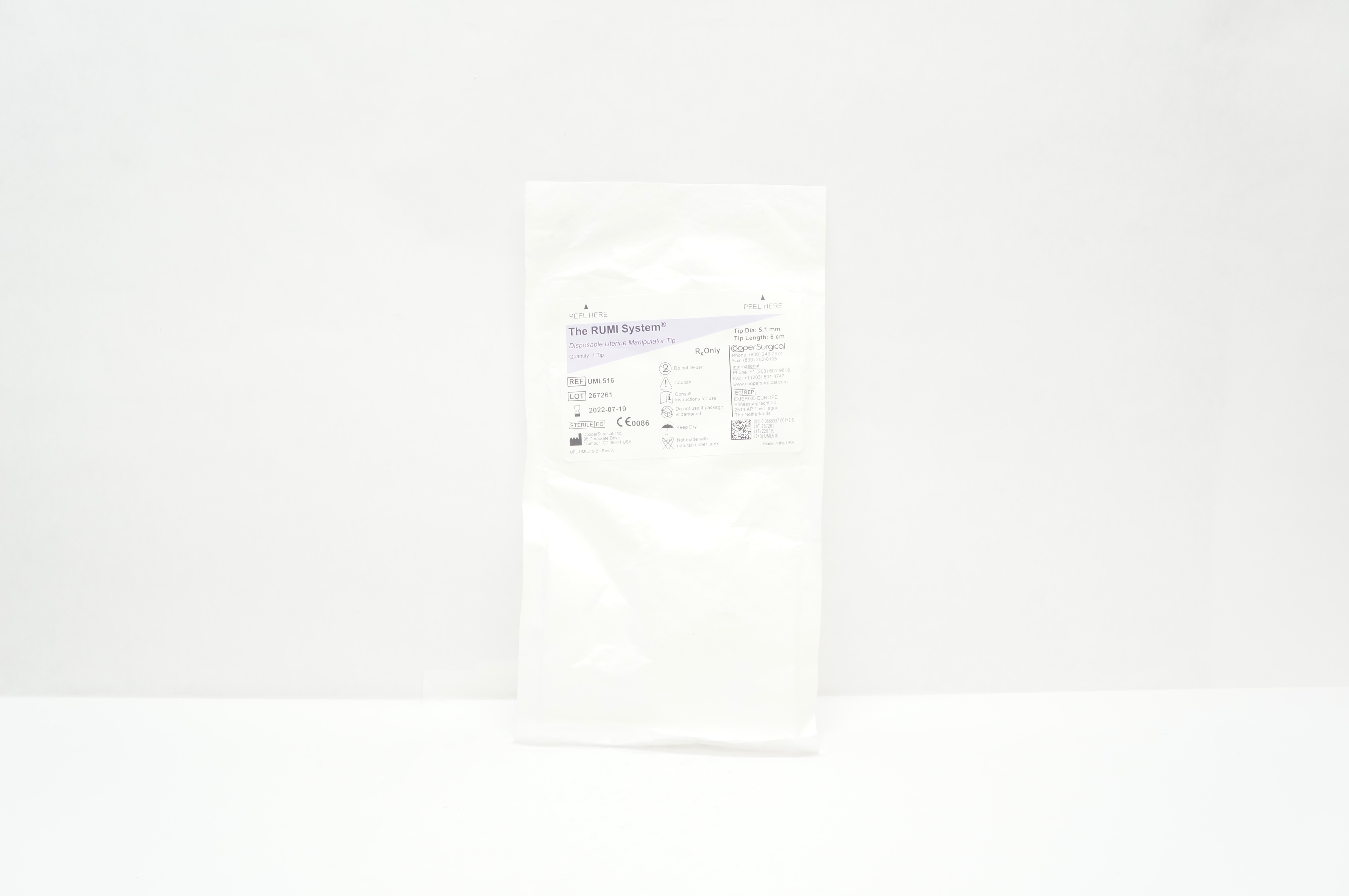 Cooper Surgical UML516 RUMI Disposable Uterine Manipulator Tip 5.1mm x 6cm (x)