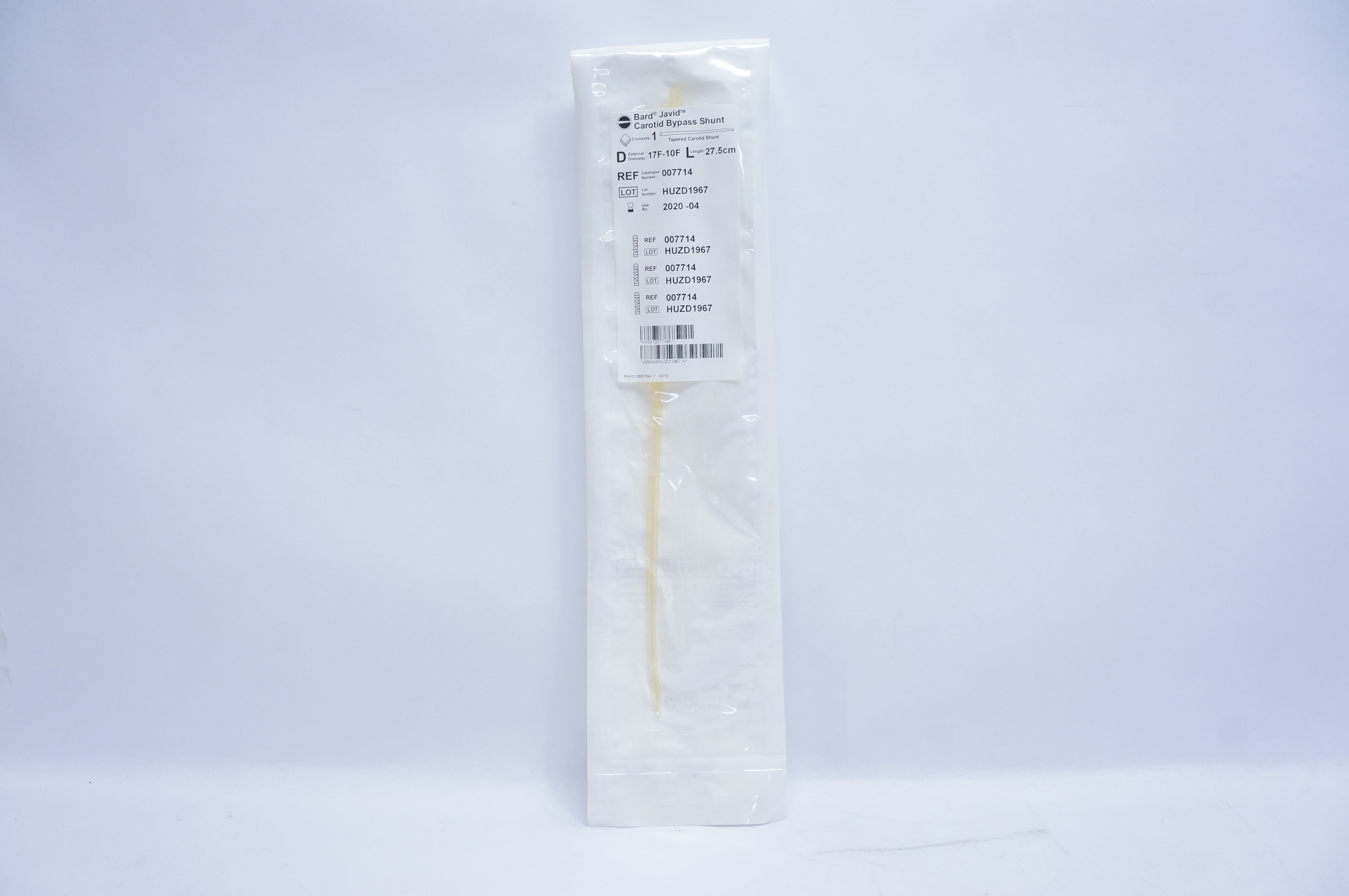 Bard 007714 Javid Carotid Bypass Shunt, 17F-10F x 27.5cm (x)