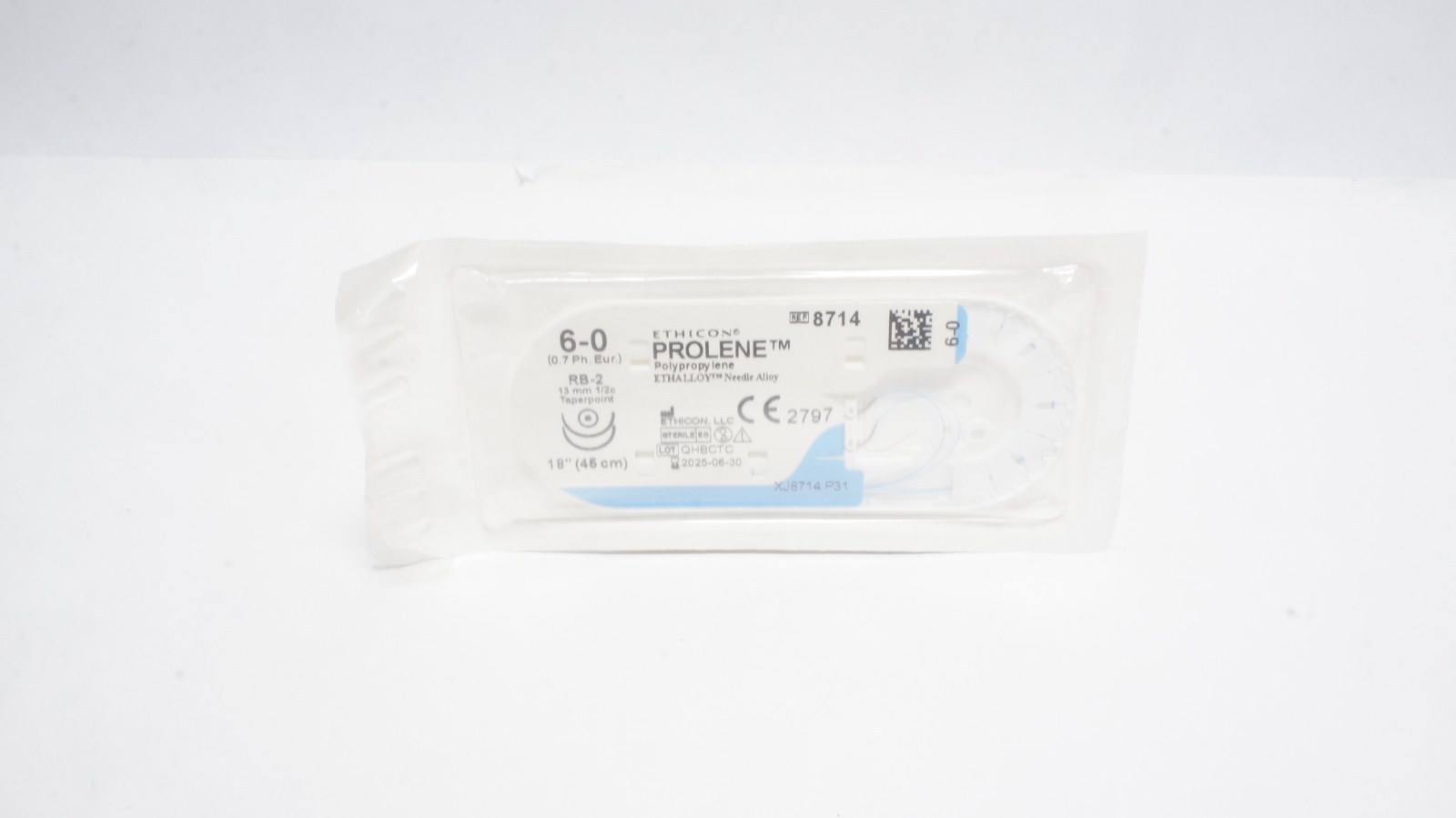 Ethicon PROLENE 8714 6-0 Polypropylene Suture RB-2 18"