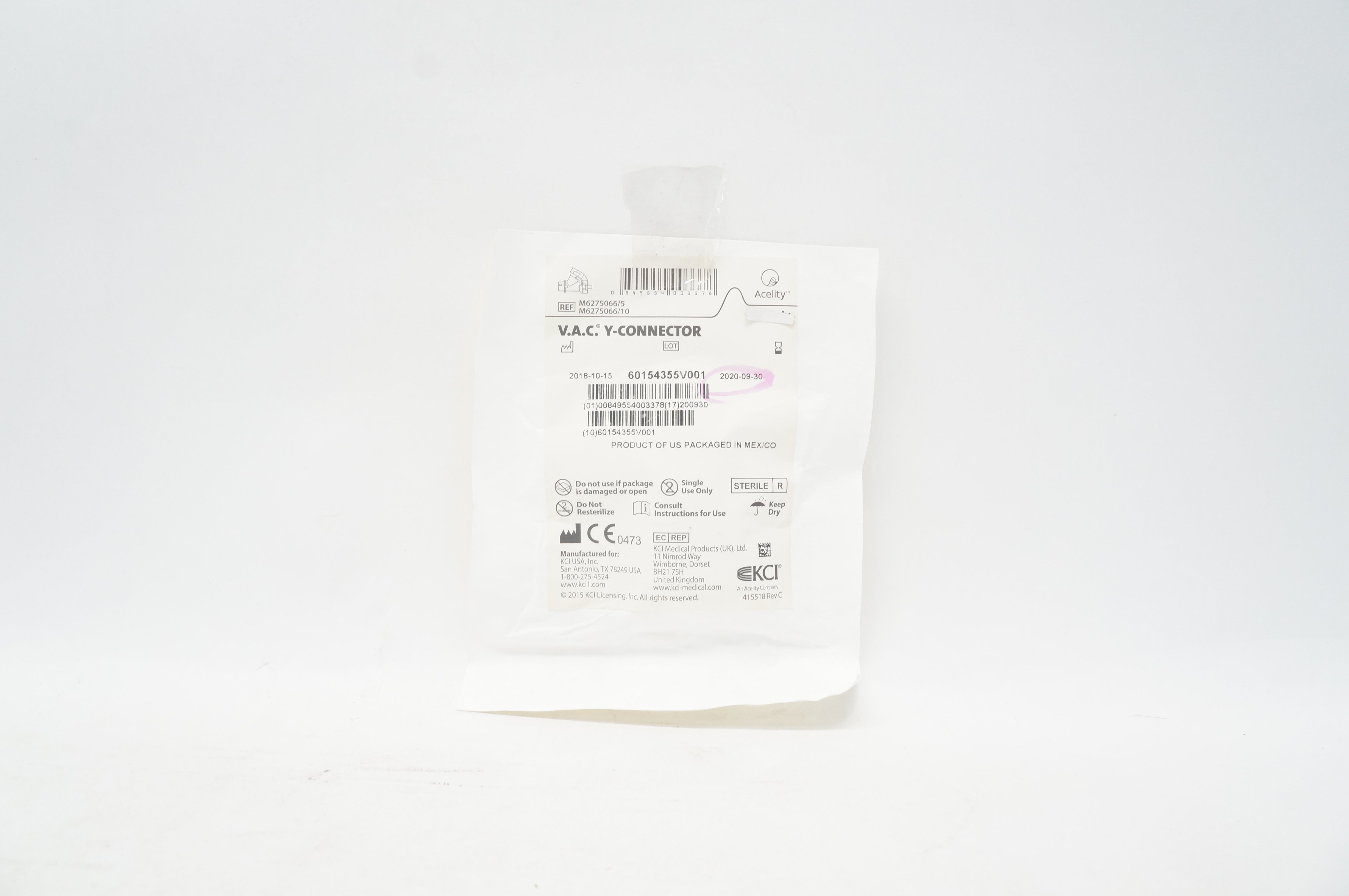 KCI M6275066/5 Acelity V.A.C. Y-Connector (x)