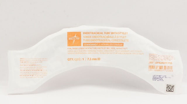 Medline DYNJAETC75S Oral/Nasal Endotracheal Tube W/Stylet 7.5mm ID