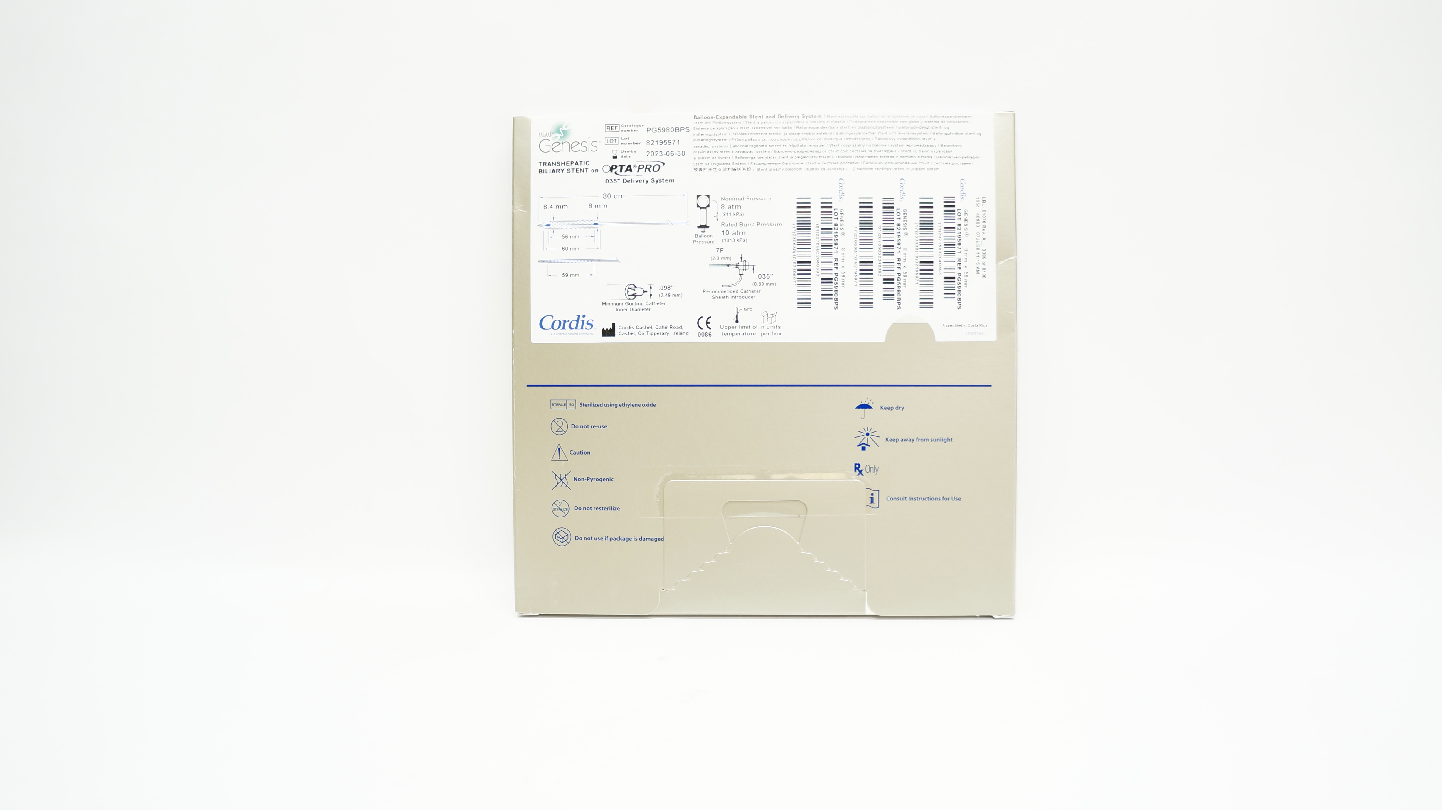 Cordis PG5980BPS Genesis Transhepatic Biliary Stnt, .035inchx8mmx59mmx80cm (x)