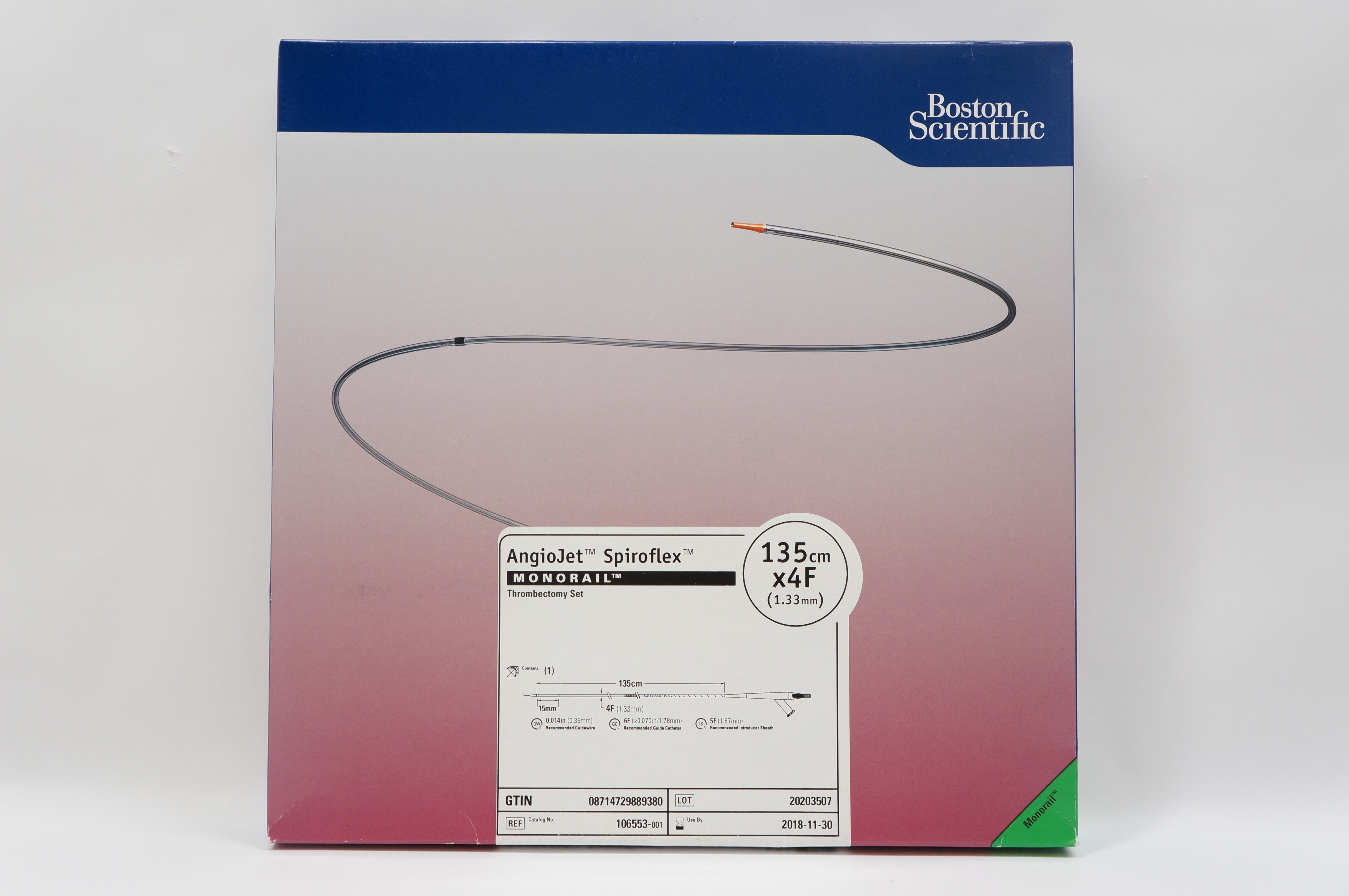 Boston Scientific 106553-001 AngioJet Spiroflex Monorail, 135cm x 4F (x)