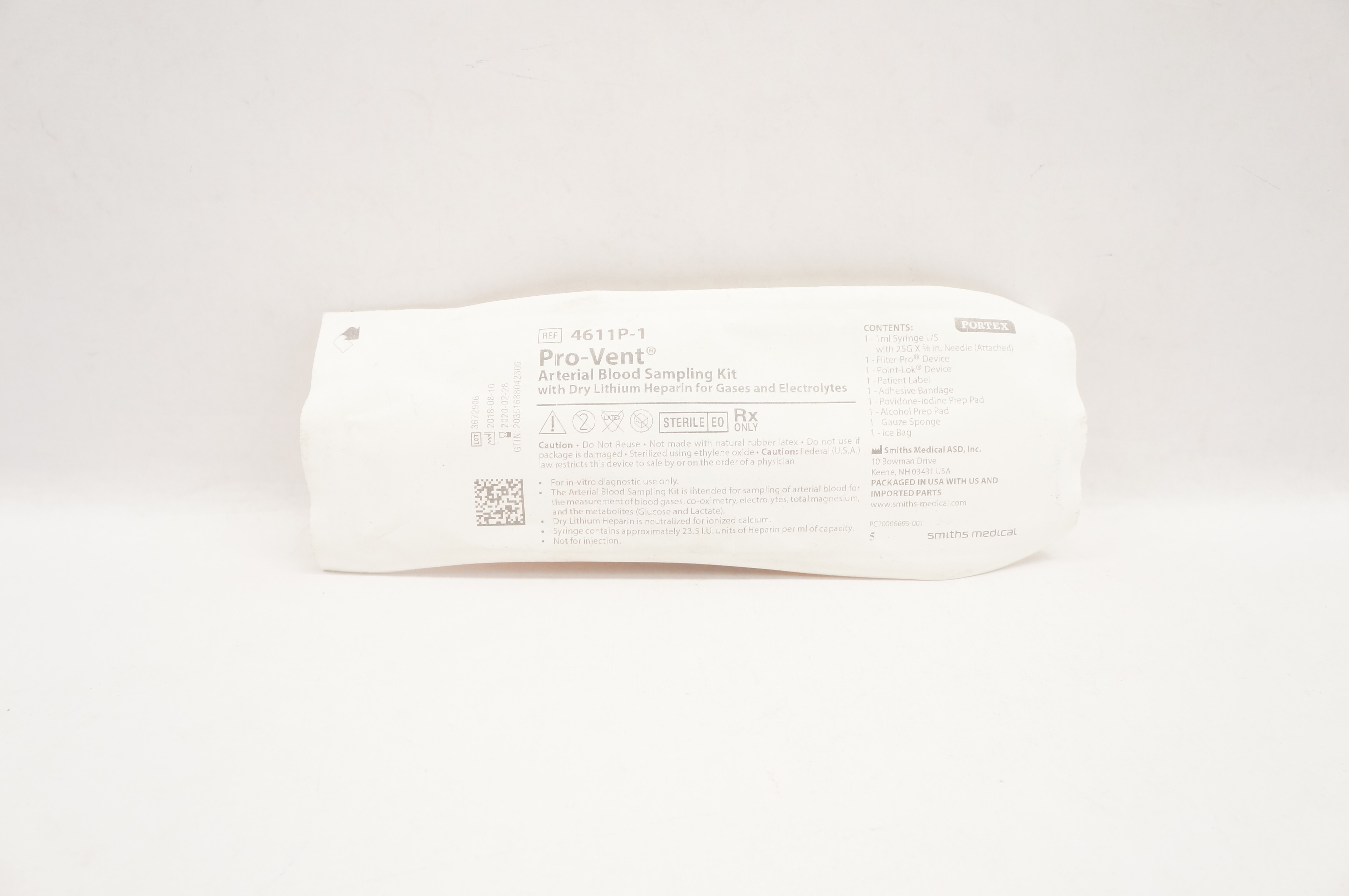 Smiths Medical 4611P-1 Portex Pro-Vent Arterial Blood Sampling Kit (x)