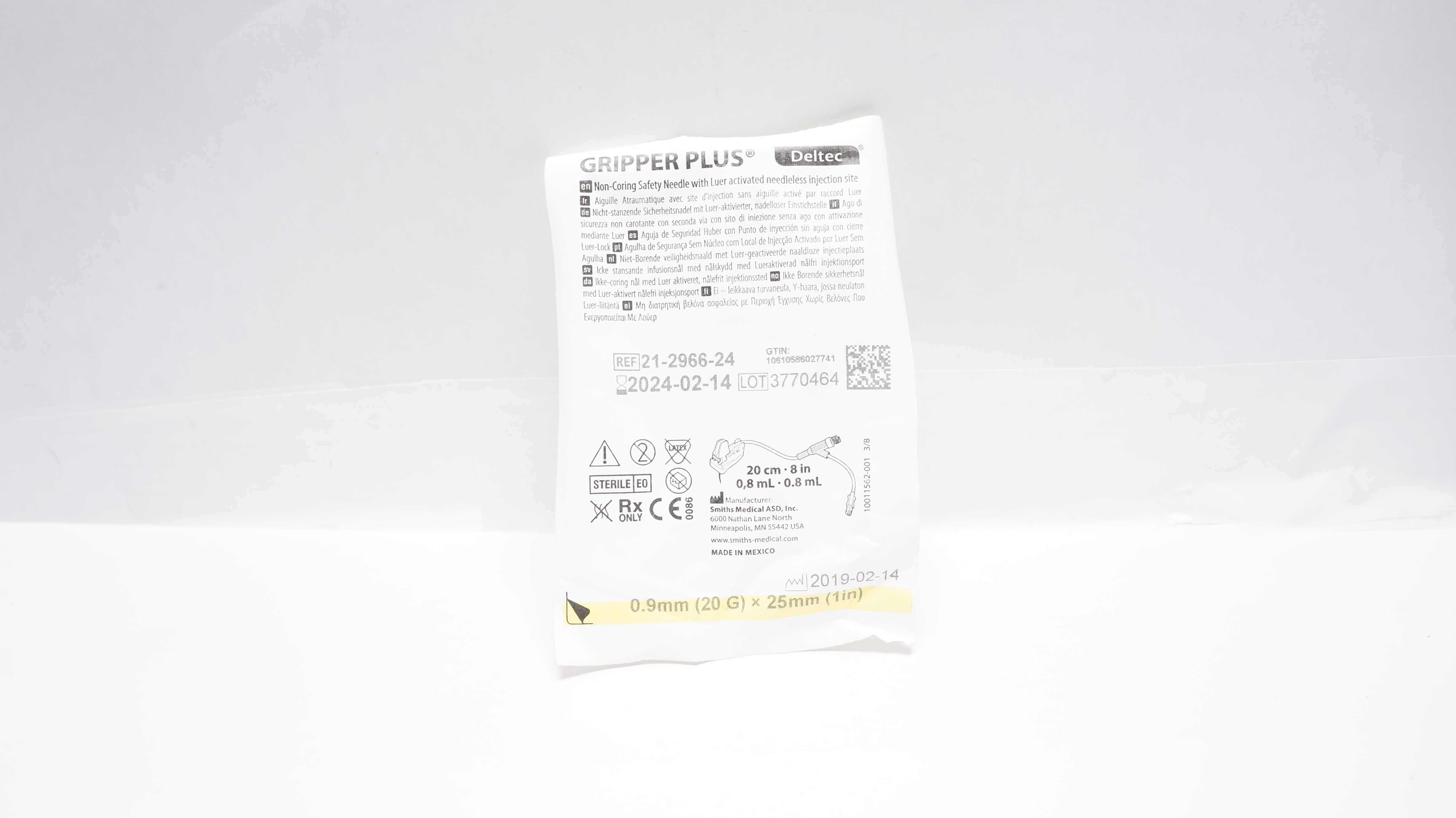 Smiths Medical 21-2966-24 Gripper Plus Non-Coring Safety Ndle 20G x 1inch (X)