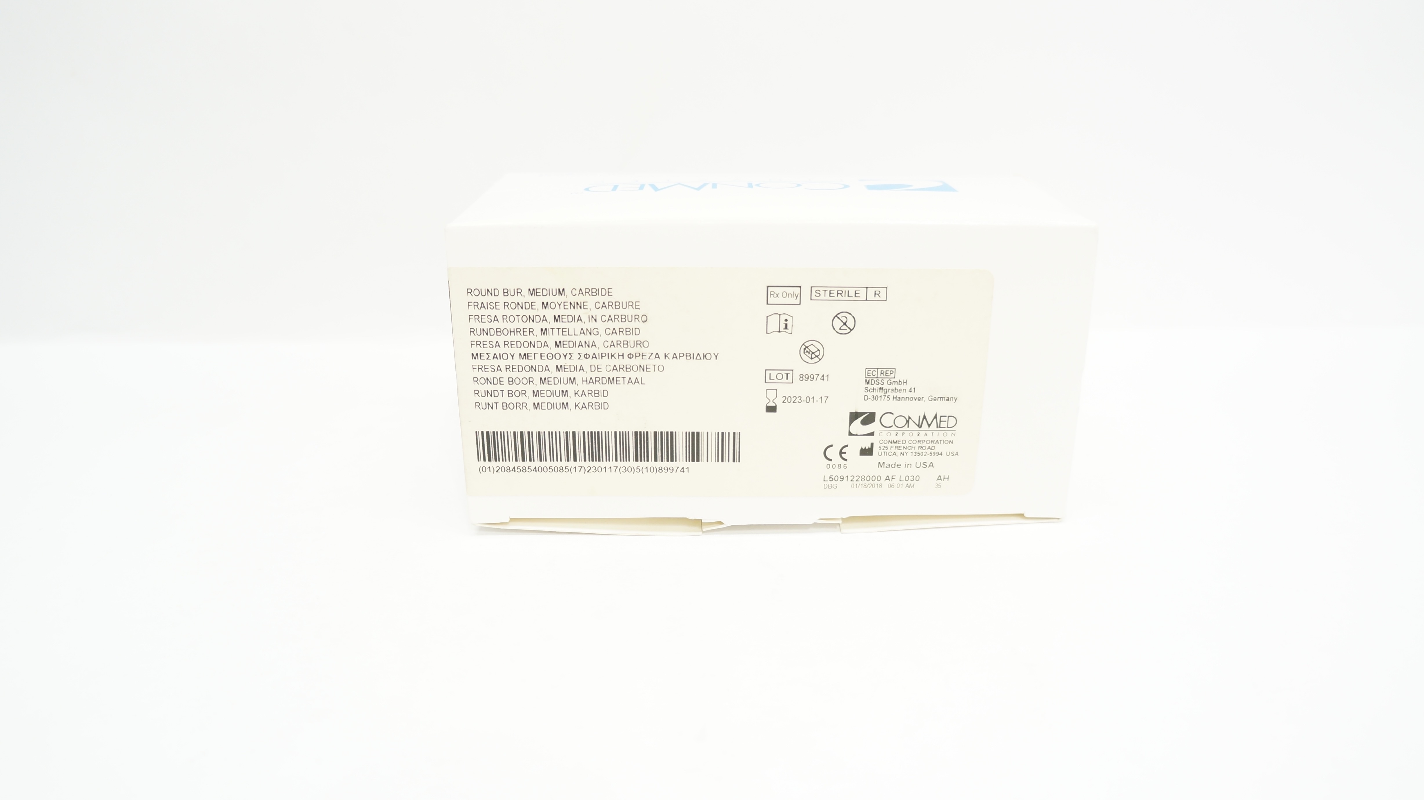 ConMed 5091-228 Round Bur Medium Carbide - Box of 5 (x)