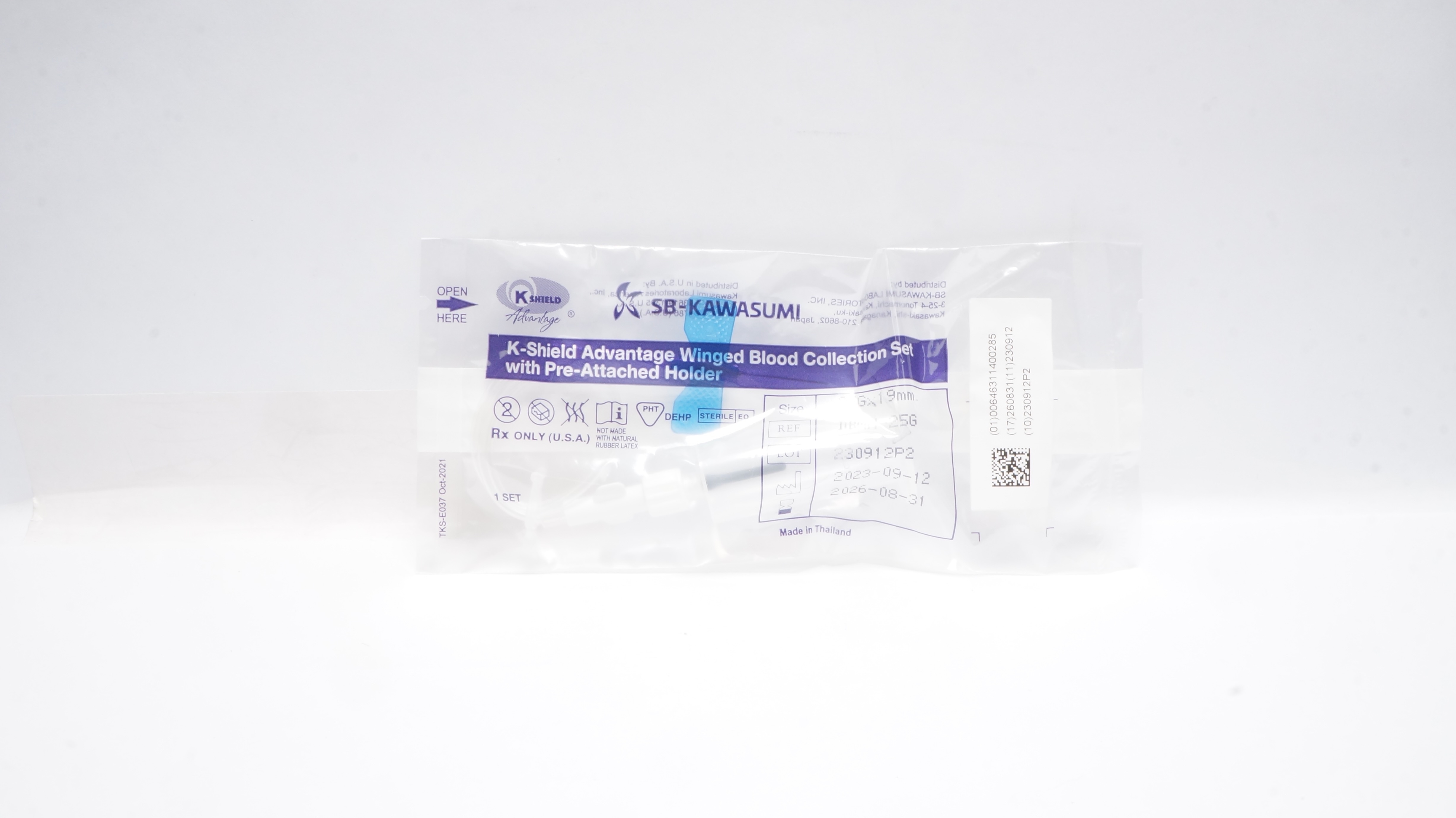 SB-Kawasumi DBMA-25G K-Shield Advantage Winged Blood Collection Set 25G x 19mm