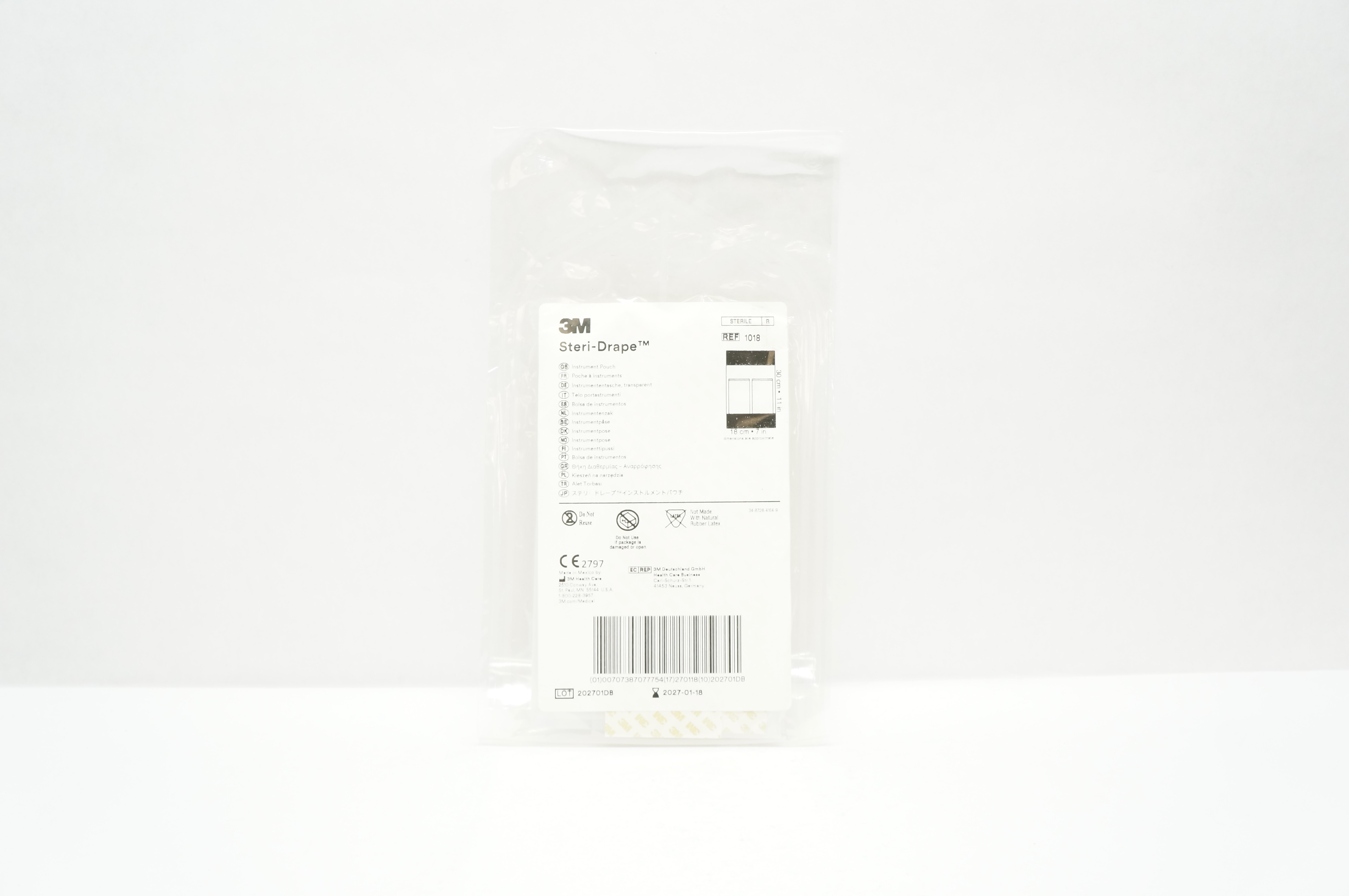 3M 1018 Steri-Drape Instrument Pouch 11inch x 7inch