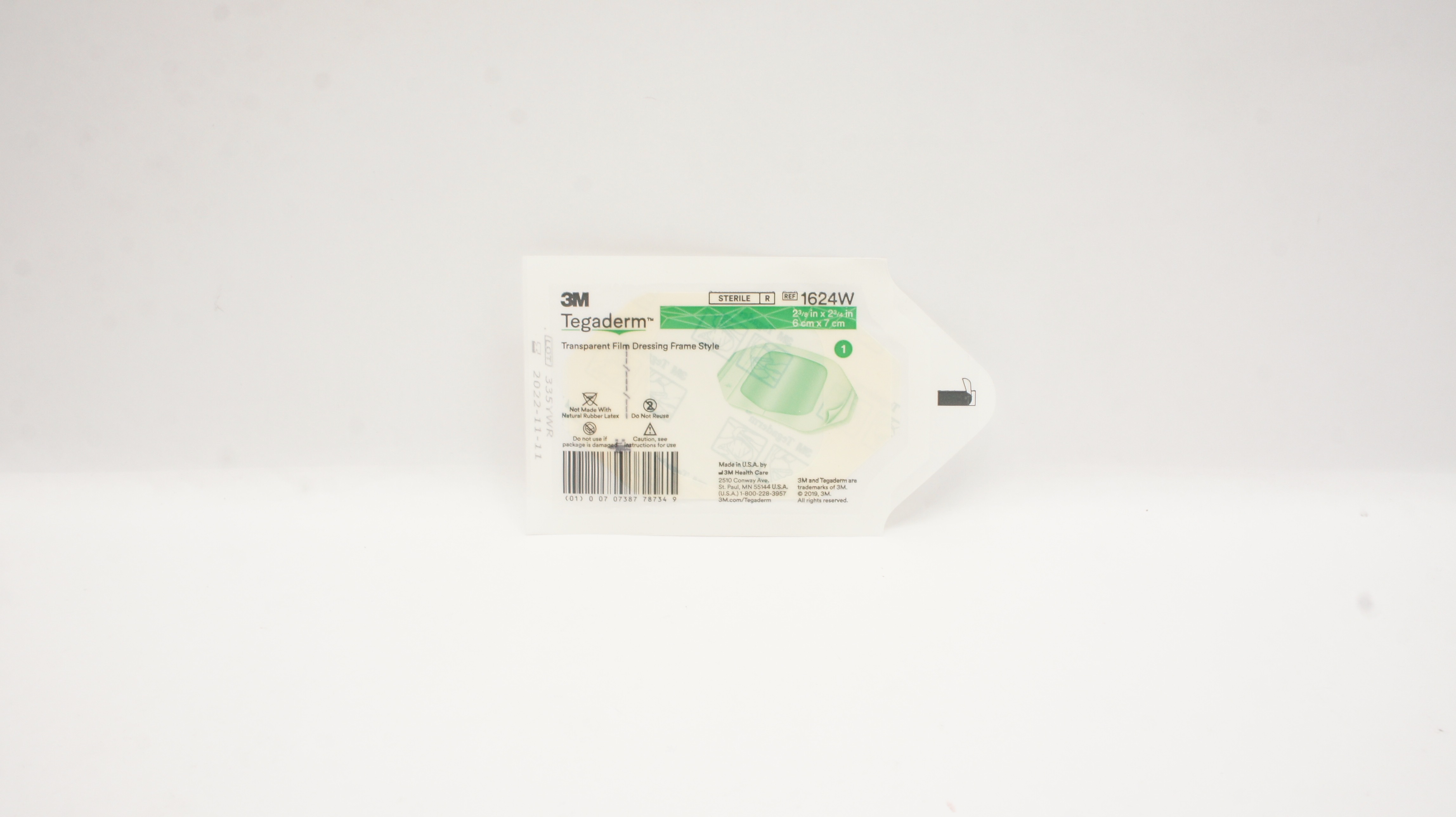 3M 1624W Tegaderm Transparent Film Dressing Frame Style 2-3/8 x 2-3/4 inch (x)
