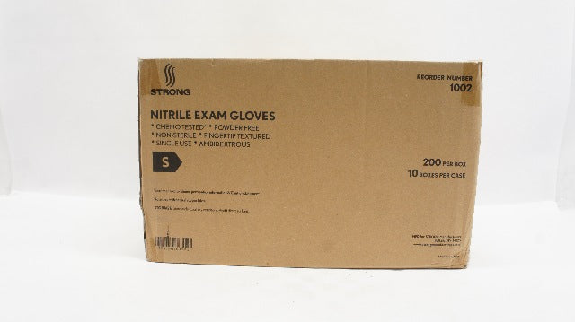 Strong 1002 Nitrile Exam Gloves Powder Free Size S - Case of 2000