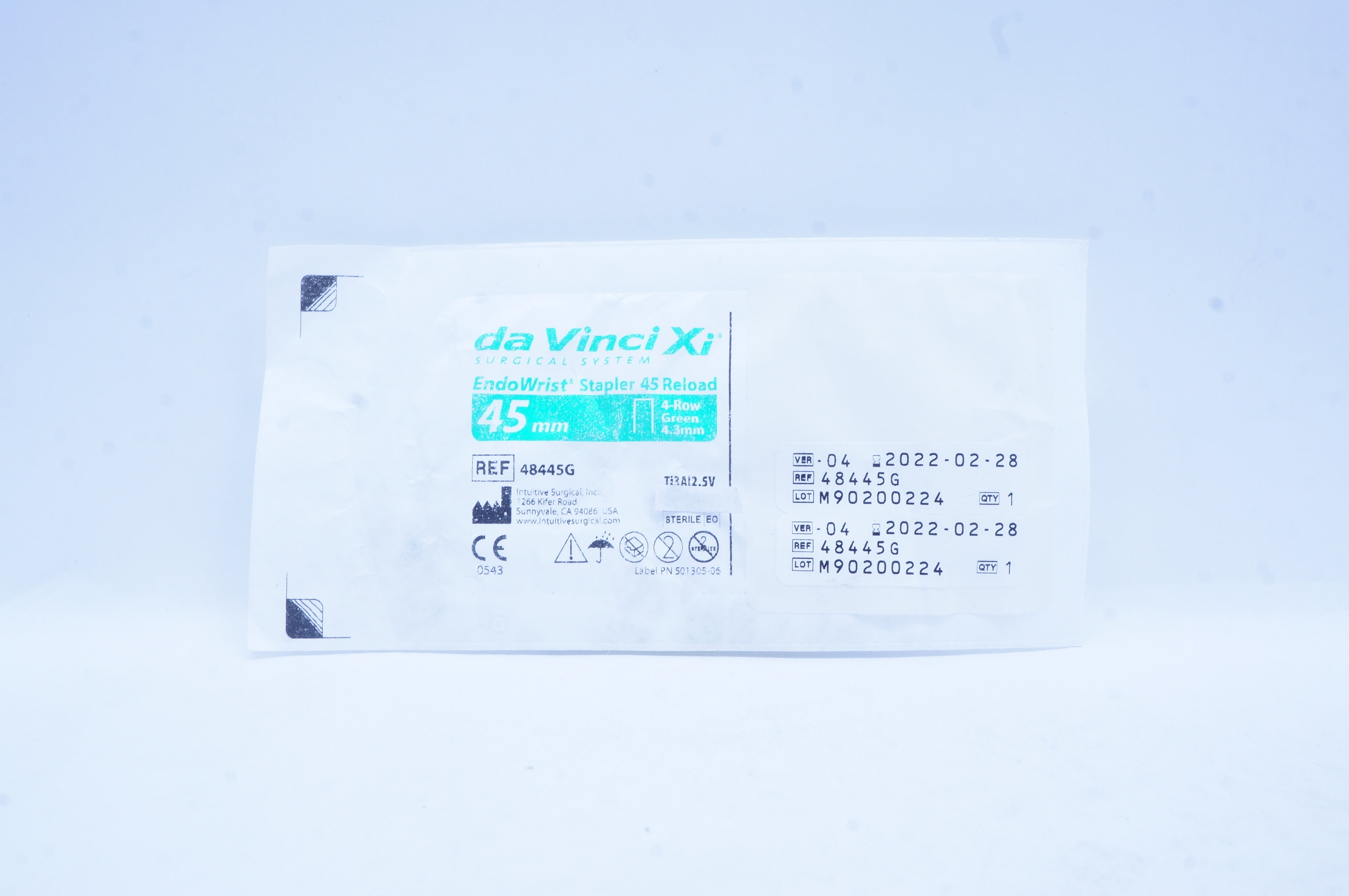 Intuitive 48445G Da Vinci Xi  EndoWrist Stapler 45mm Reload 4-Row Green,4.3mm(x)