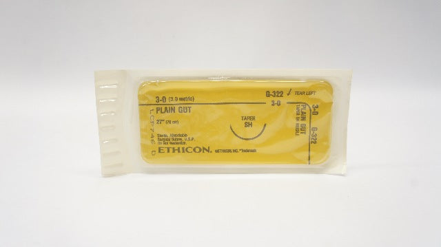 Ethicon G-322 3-0 Plain Gut Surgical Stre Taper SH, 27inch