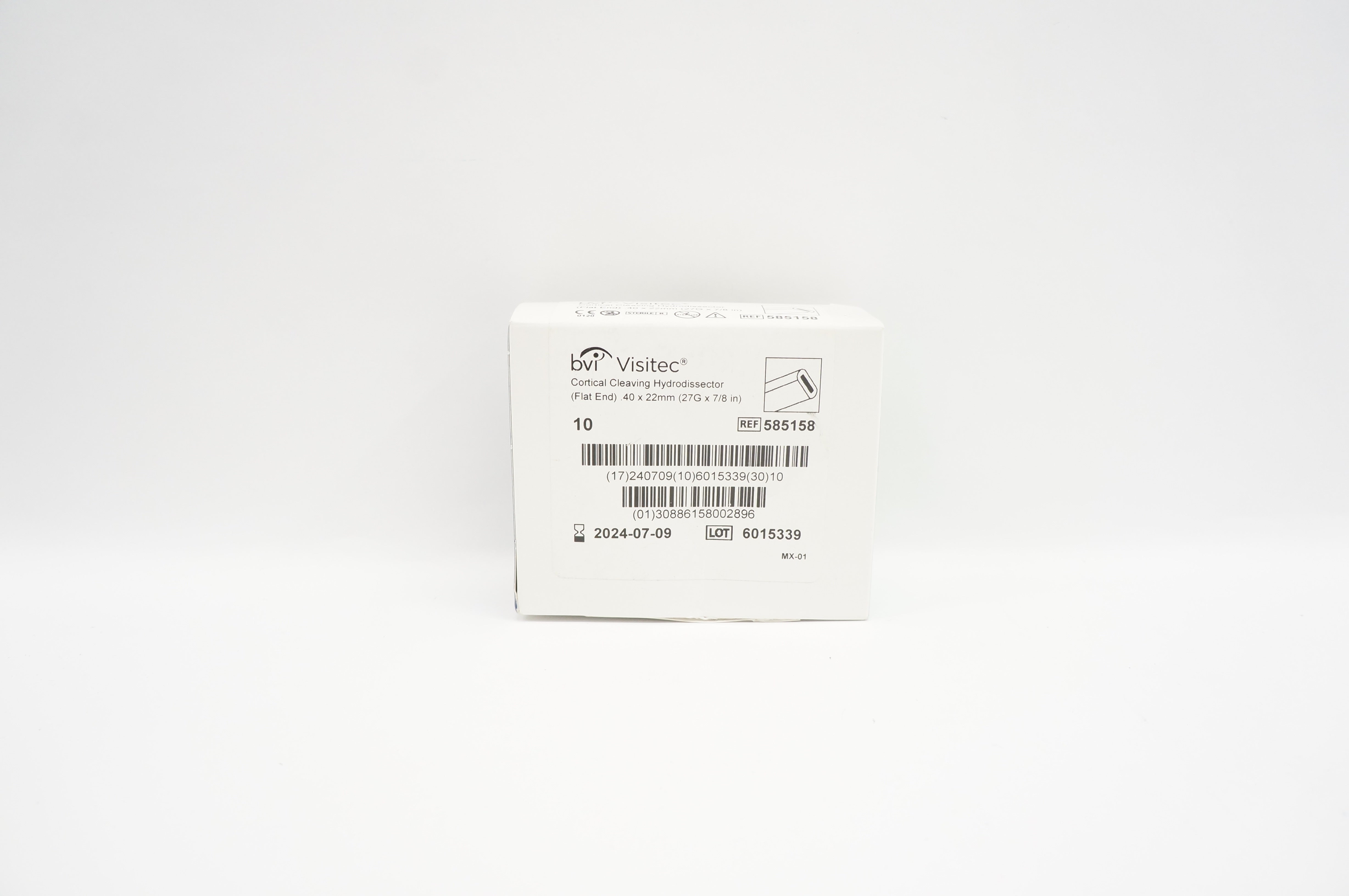 BVI 585158 Visitec Cortical Cleaving Hydrodissector 27G x 7/8inch - Box of 10