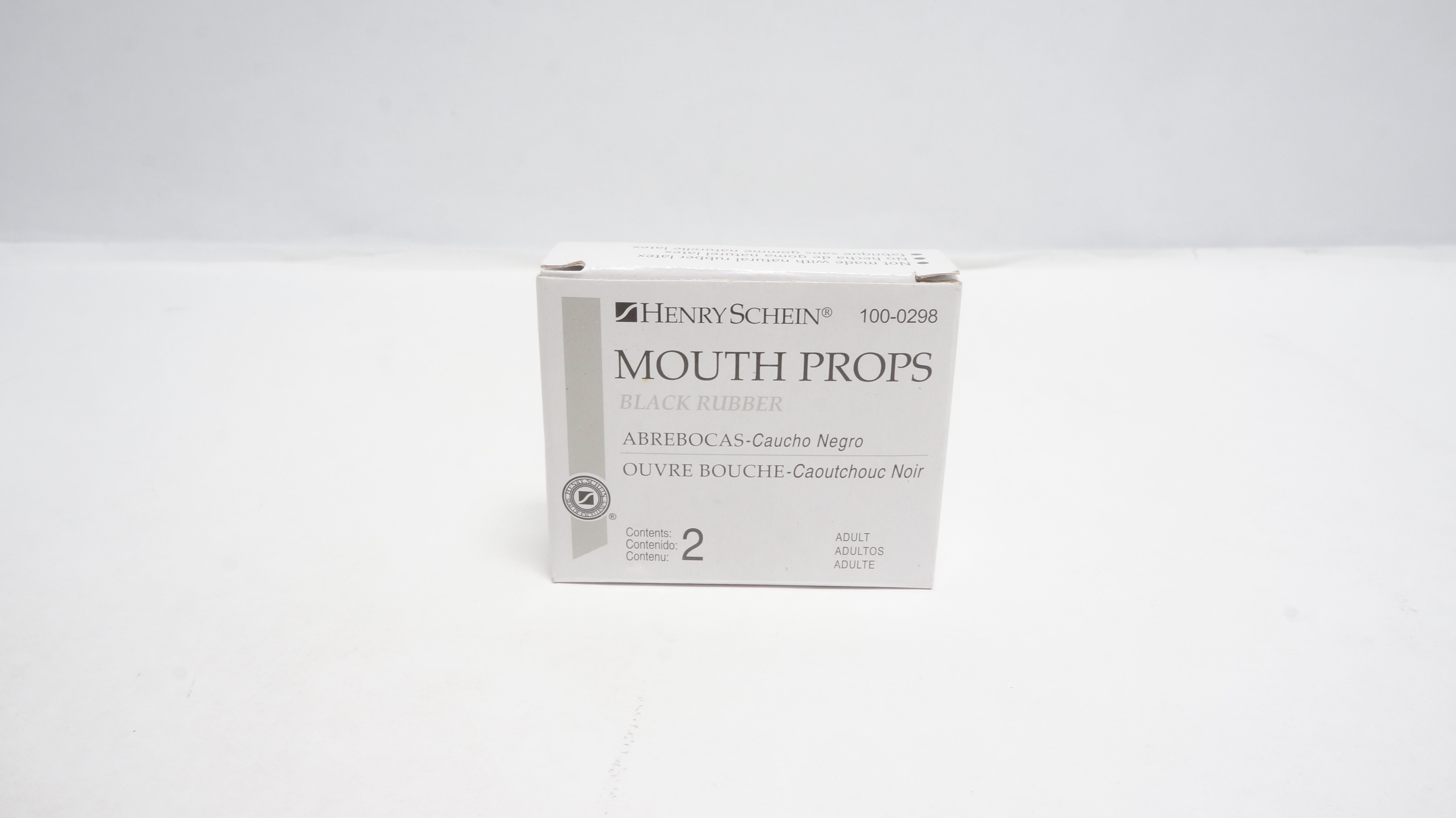 Henry Schein 100-0298 Mouth Props Black Rubber, Adult  - Box of 2