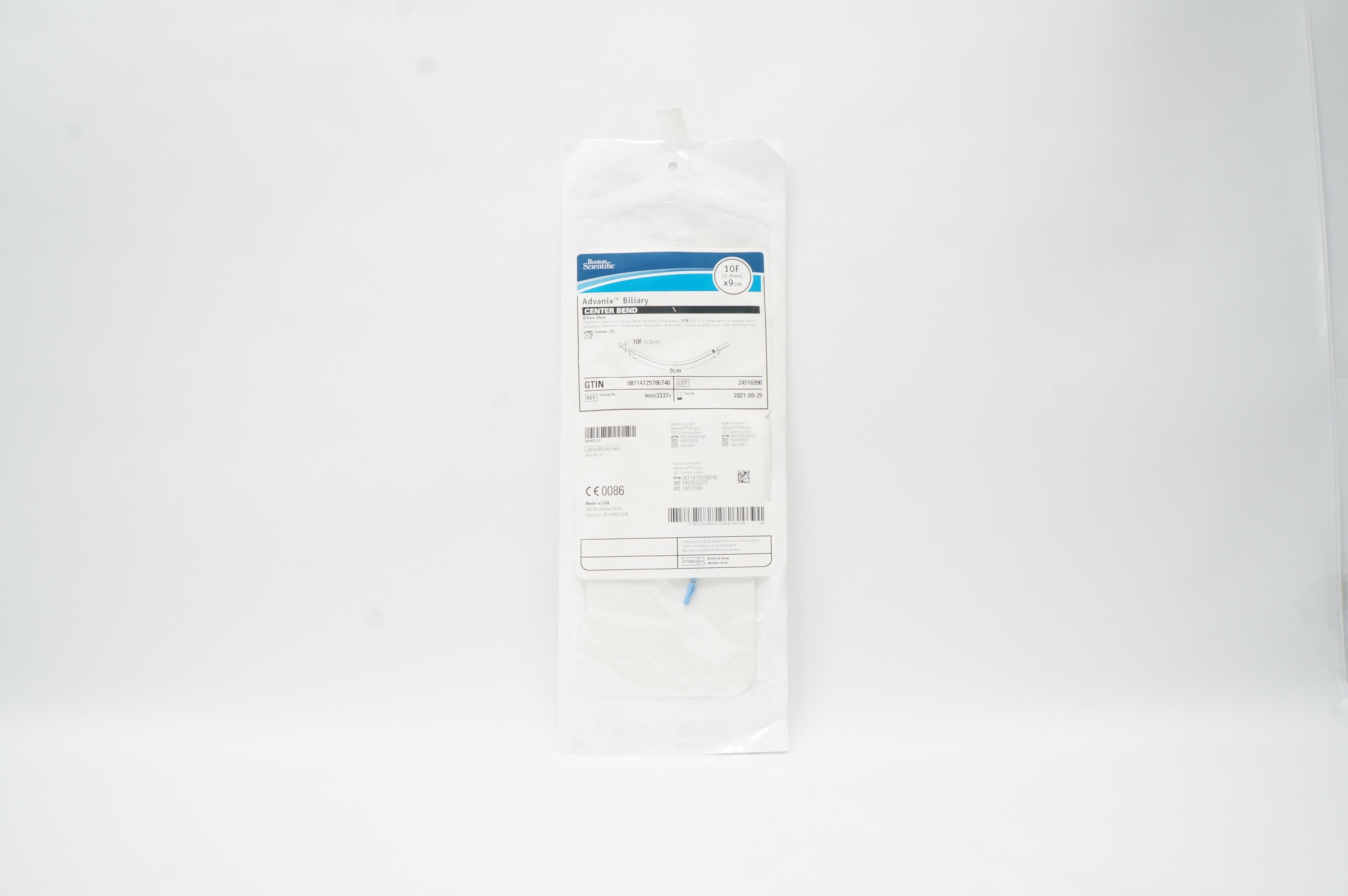 Boston Scientific M00533370 Advanix Biliary Center Bend Stnt 10F x 9cm