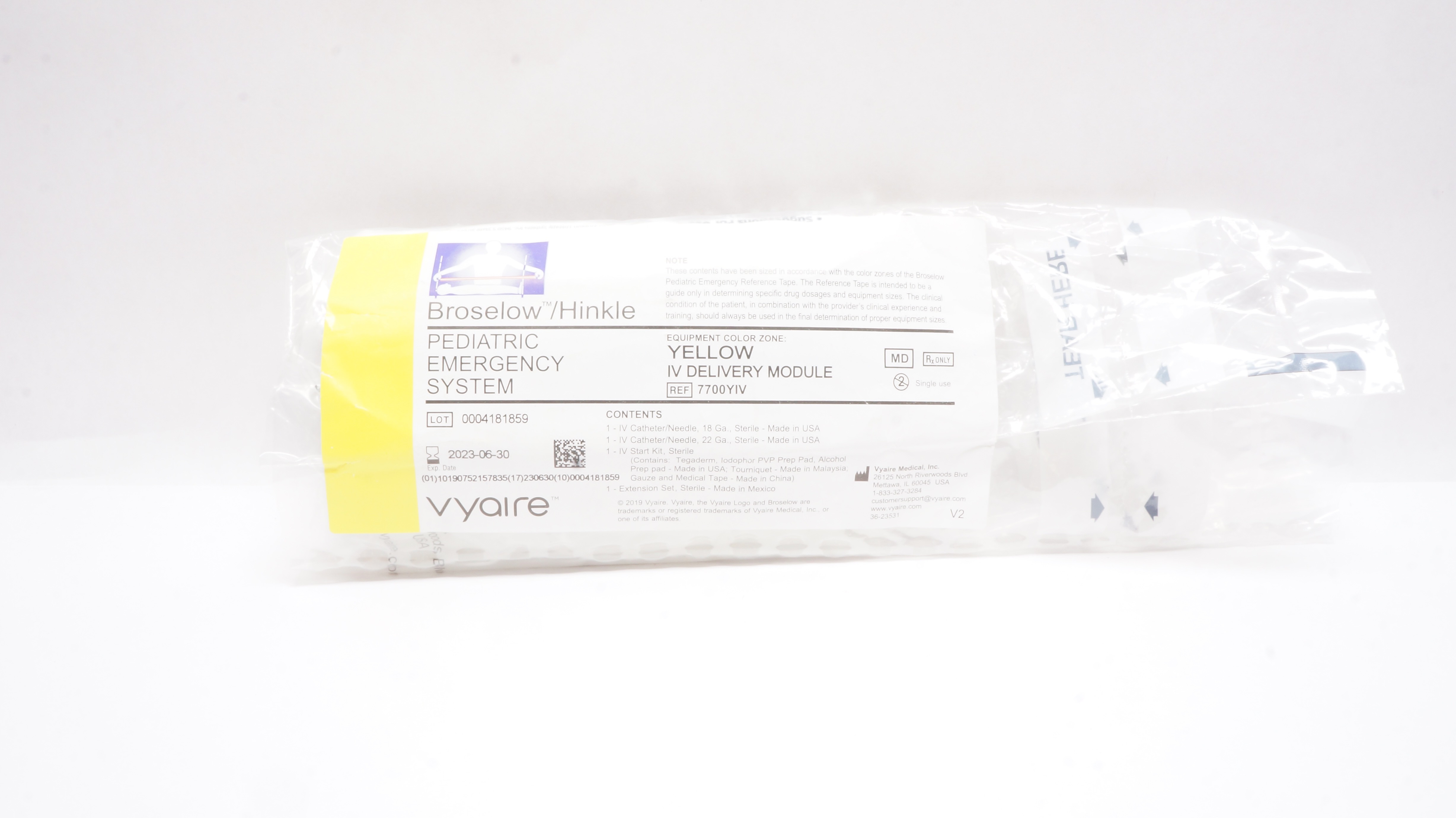 Vyaire 7700YIV Broselow/Hinkle Pediatric Emergency System IV Delivery Module (x)