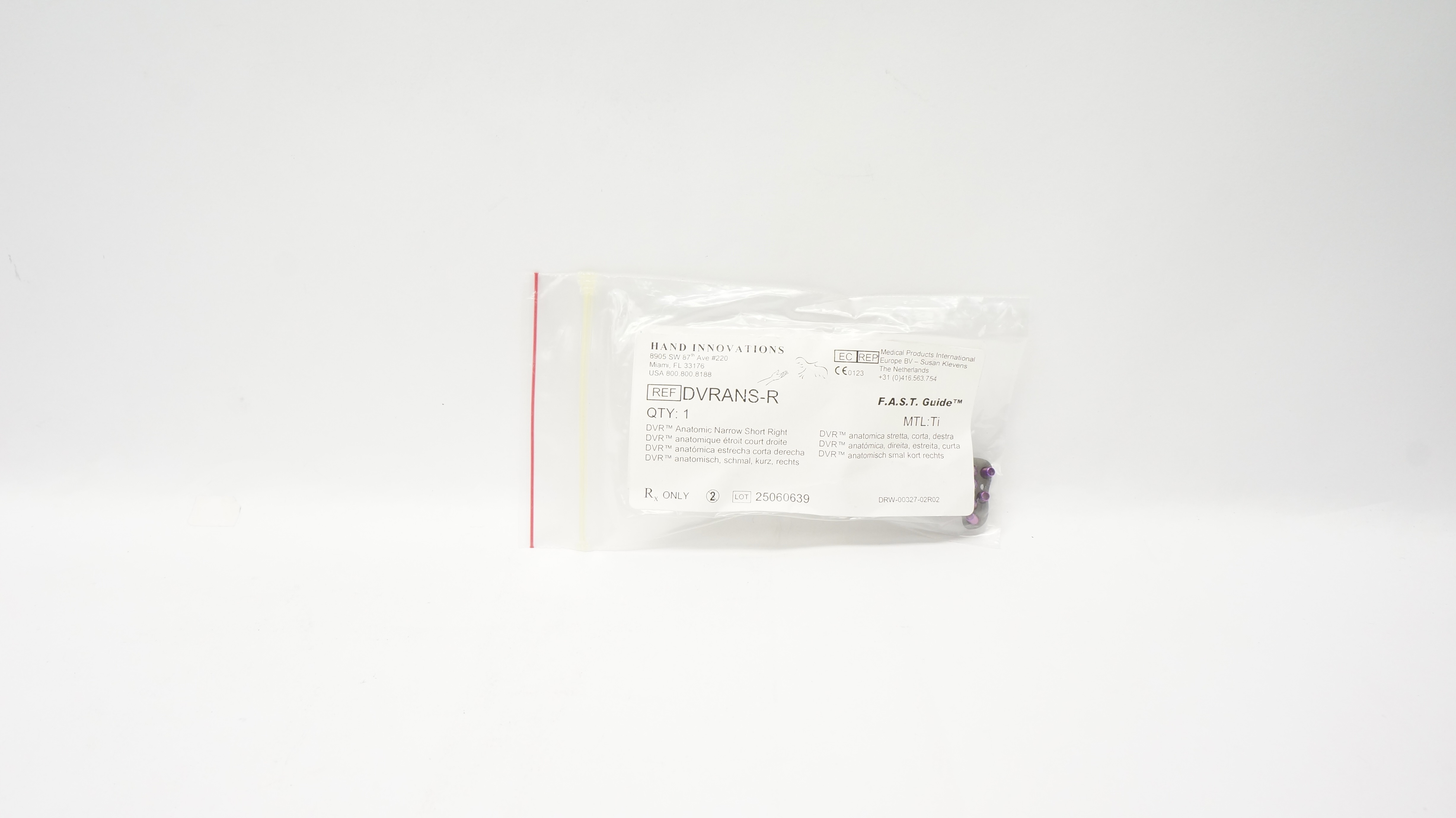 Hand Innovations DVRANS-R DVR Anatomic Narrow Short Right