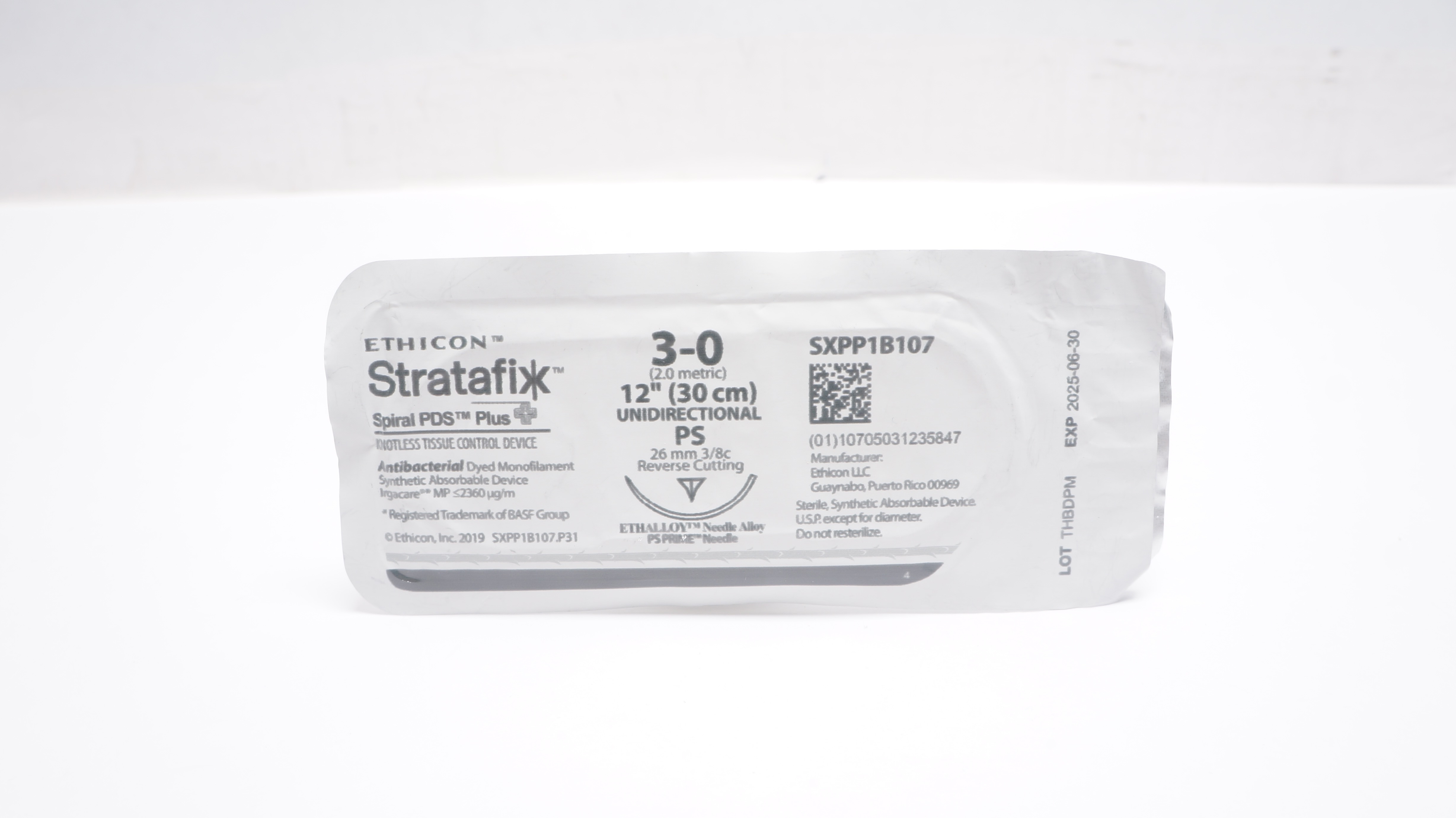 Ethicon SXPP1B107 3-0 Stratafix Monofilament PS 26mm 3/8c Reverse Cutting 12inch