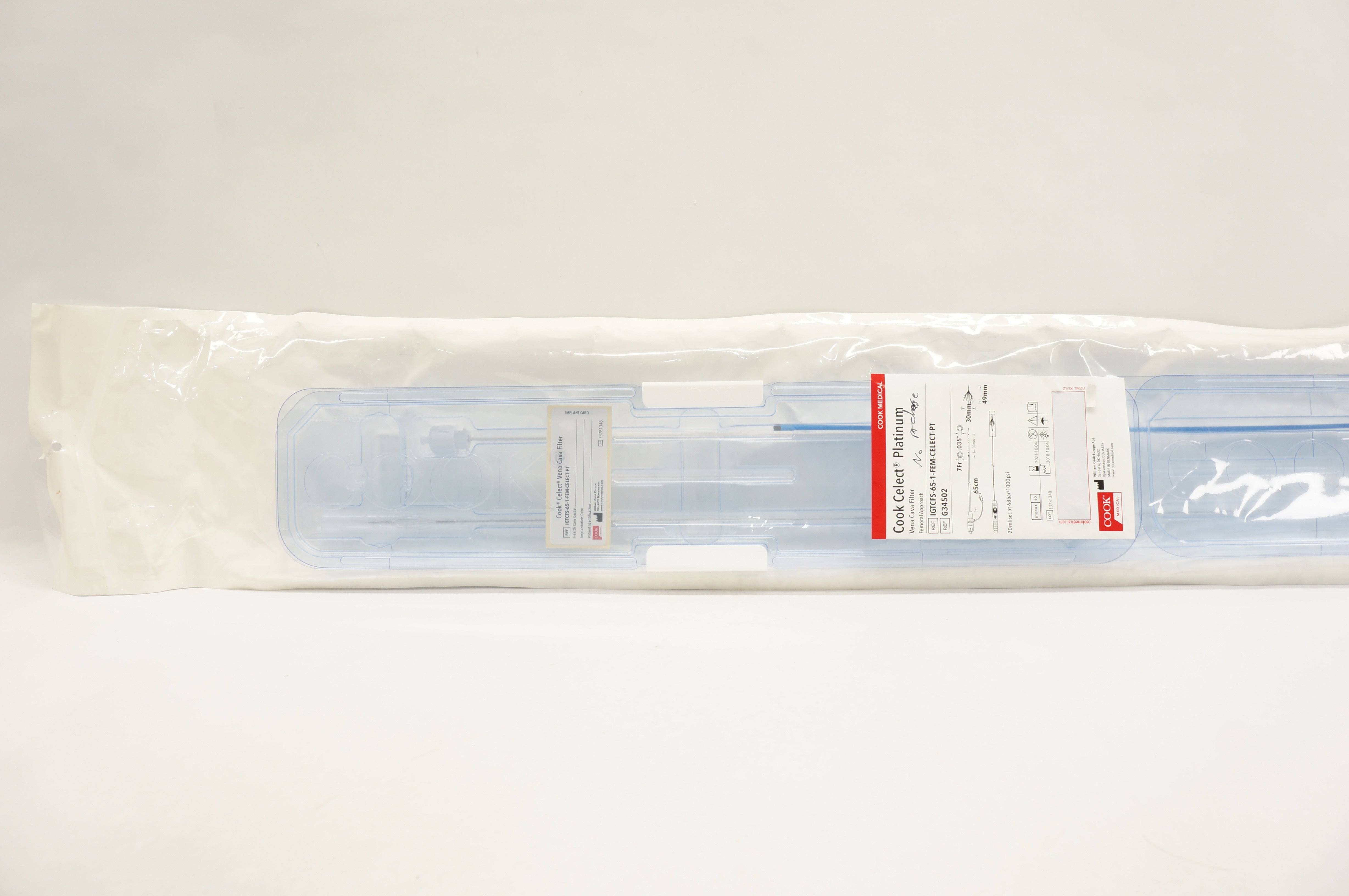 Cook Medical G34502 Cook Celect Vena Cava Filter 7Fr x 0.035inch x 65cm (x)