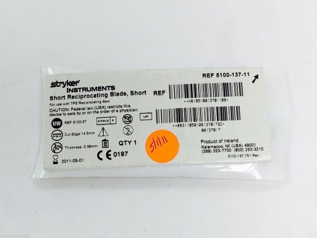Stryker 5100-137-11 Short Reciprocating Blade (x)