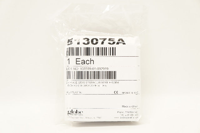 Globe 513075A 25-Place Gray Storage Box with Cork Liner for Microscope Slides