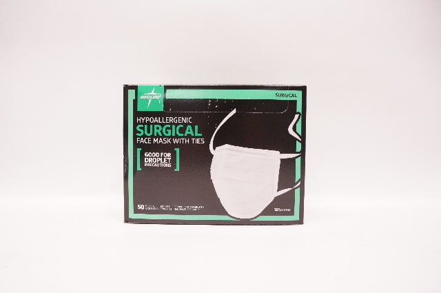 Medline NON27385 Hypoallergenic Surgical Face Mask With Ties - Box of 50