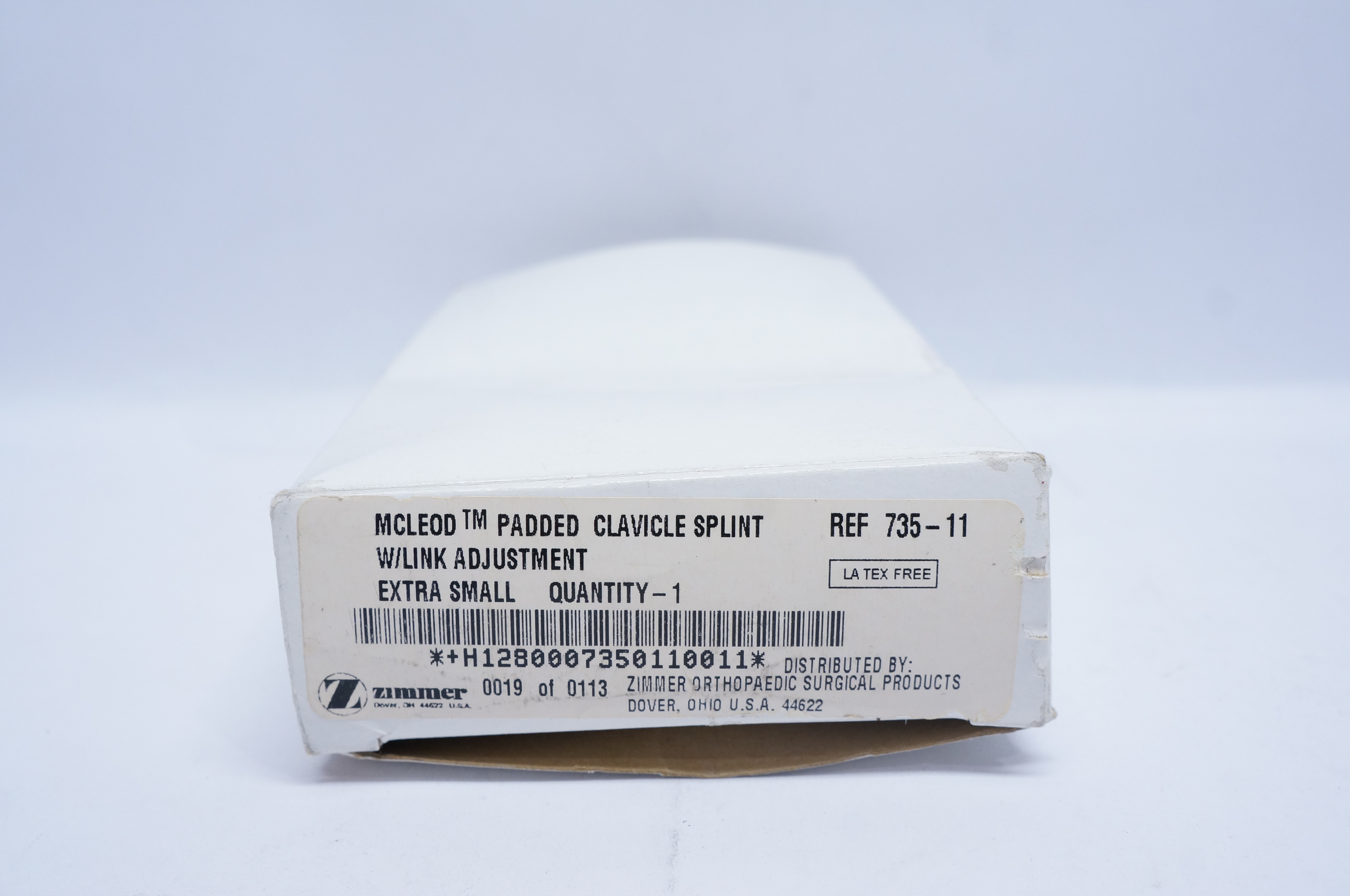 Zimmer 735-11 MCleod Padded Clavicle Splint W/Link Adjustment