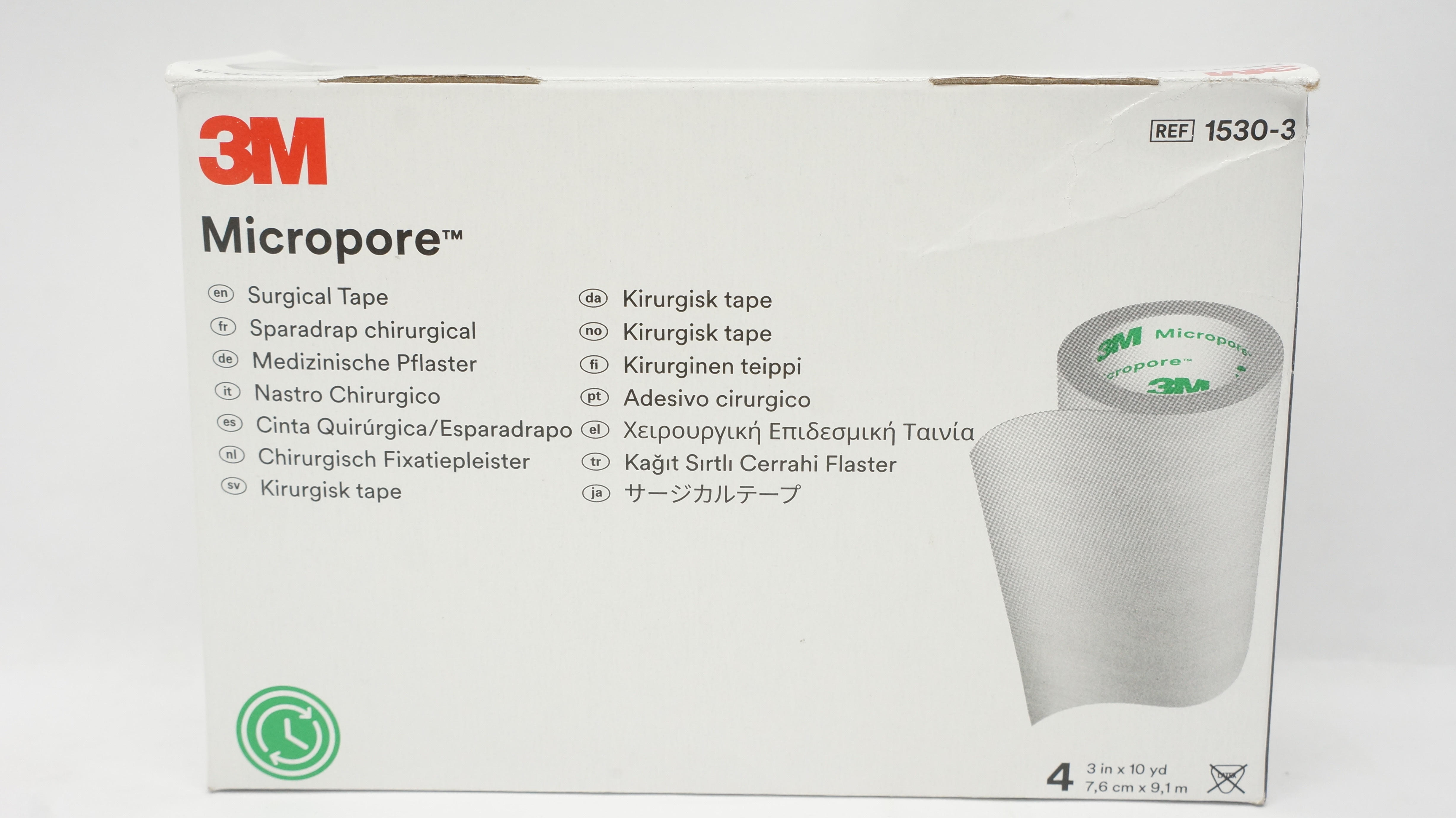 3M 1530-3 Micropore Surgical Tape Hypoallergenic 3inch x 10yd - Box of 4