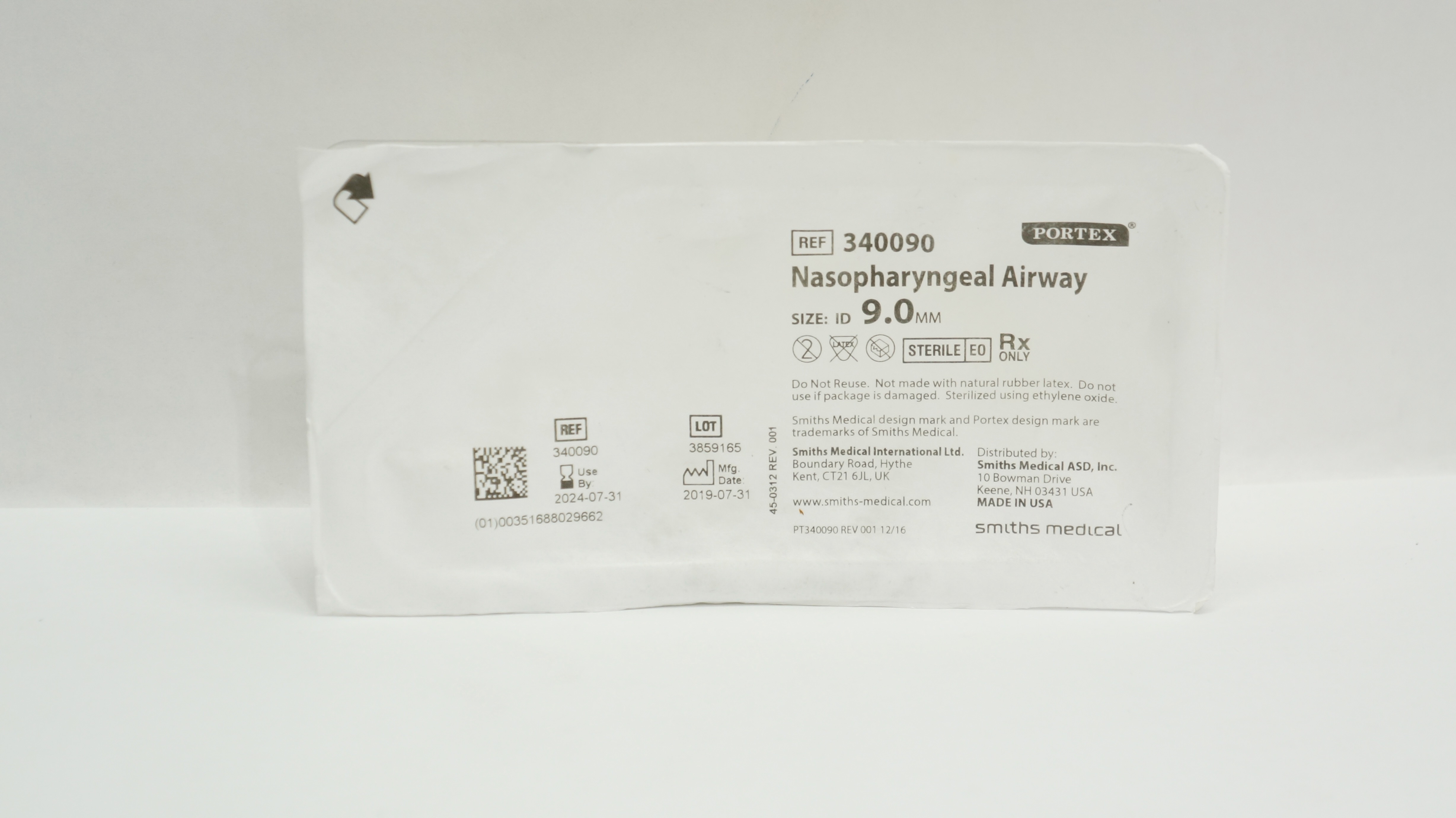 Smiths Medical 340090 Portex Nasopharyngeal Airway Size 9.0mm ID