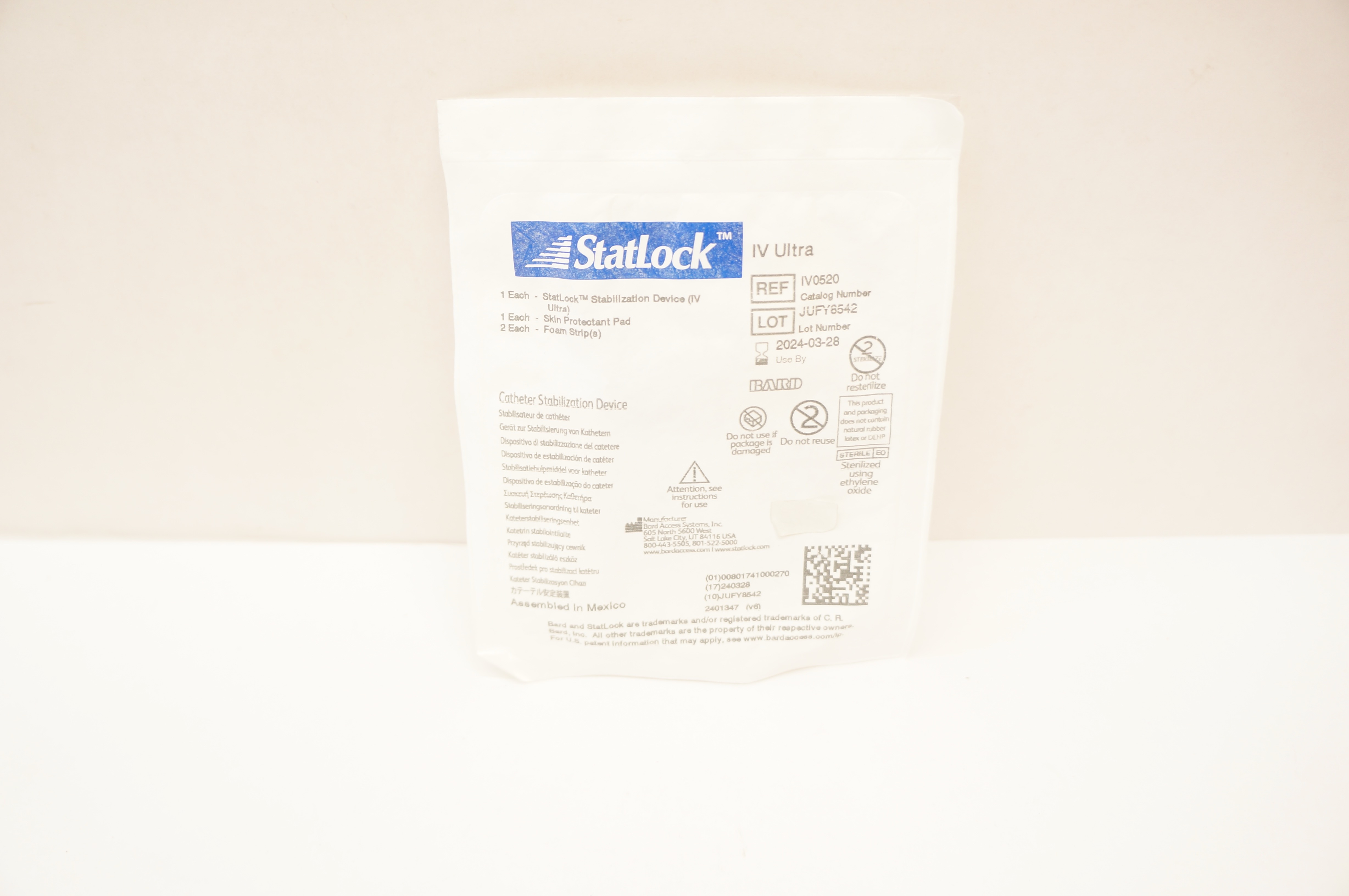 Bard IV0520 StatLock Cath. Stabilization Device IV Ultra