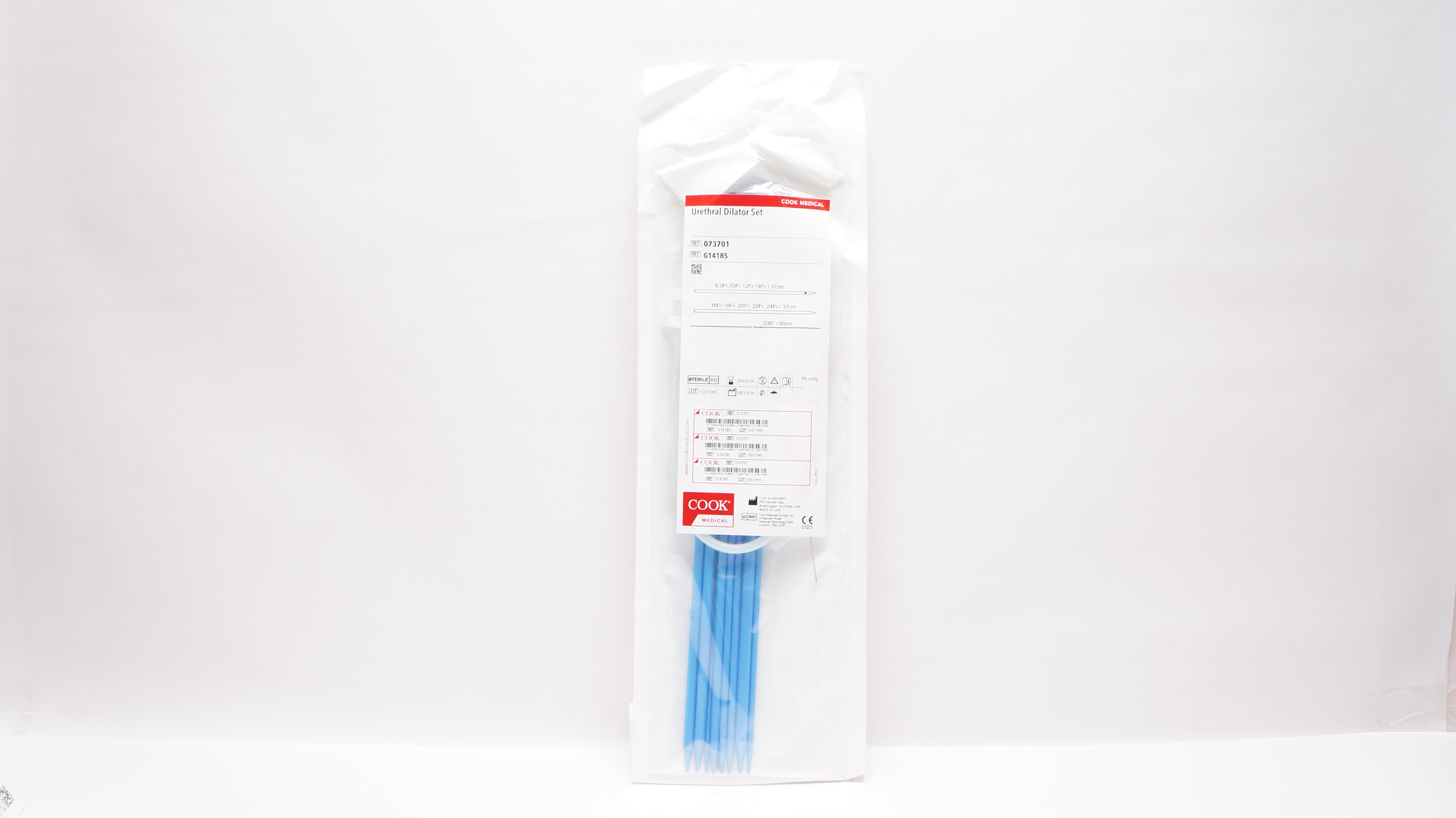 Cook Medical G14185 Urethral Dilator Set 37cm x 37cm x 0.038inch x 80cm