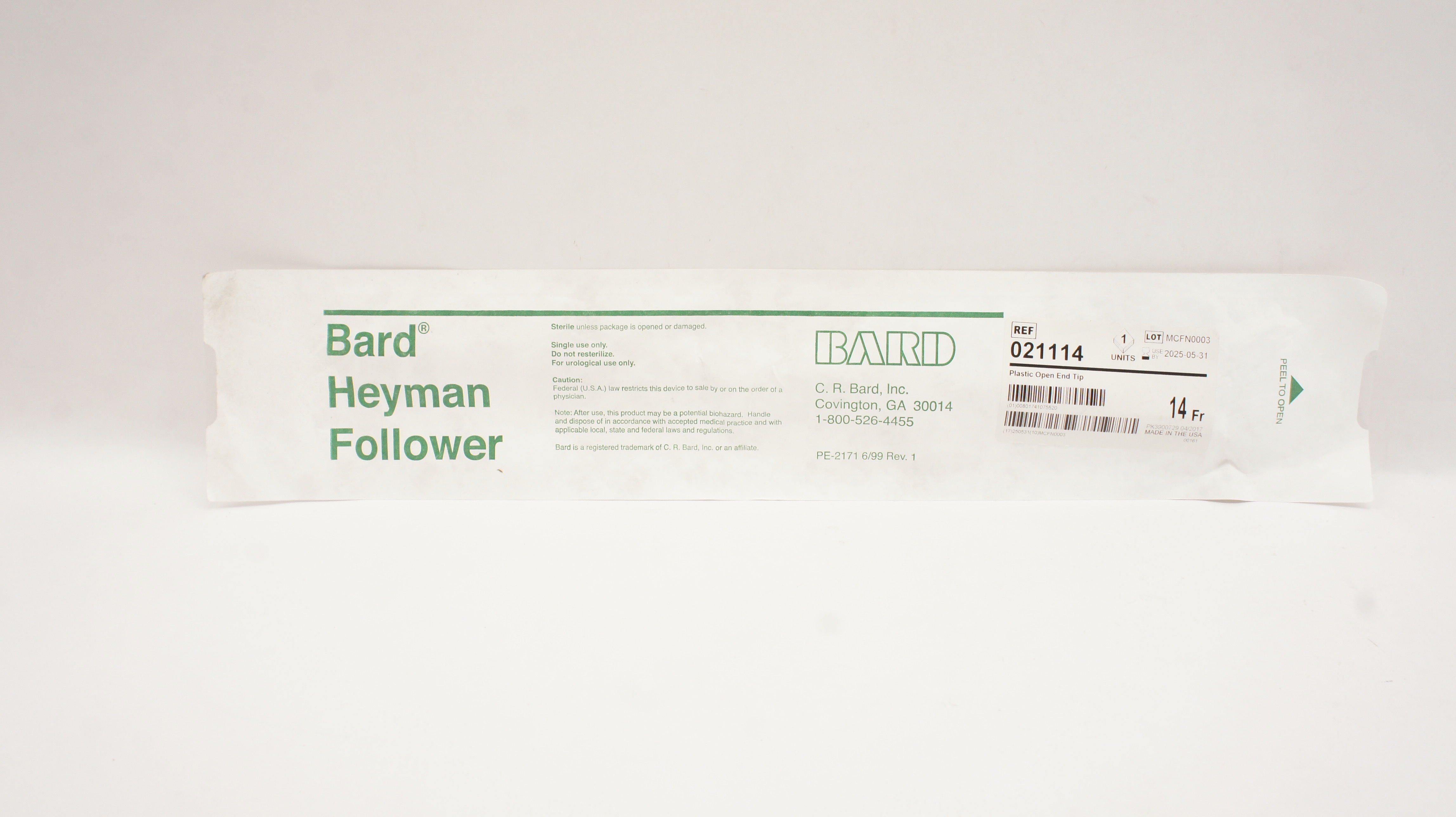 Bard 021114 Heyman Follower Straight Tip 14 Fr.